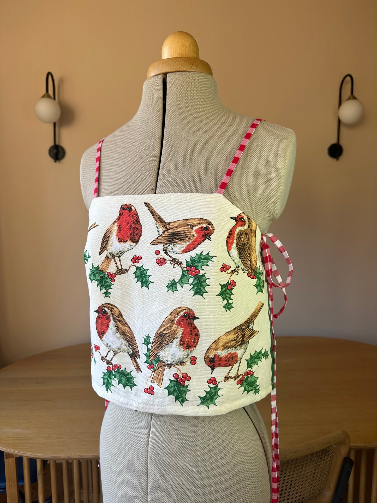 Christmas Robins Tie Side Cami Size 1 (UK 6-8)