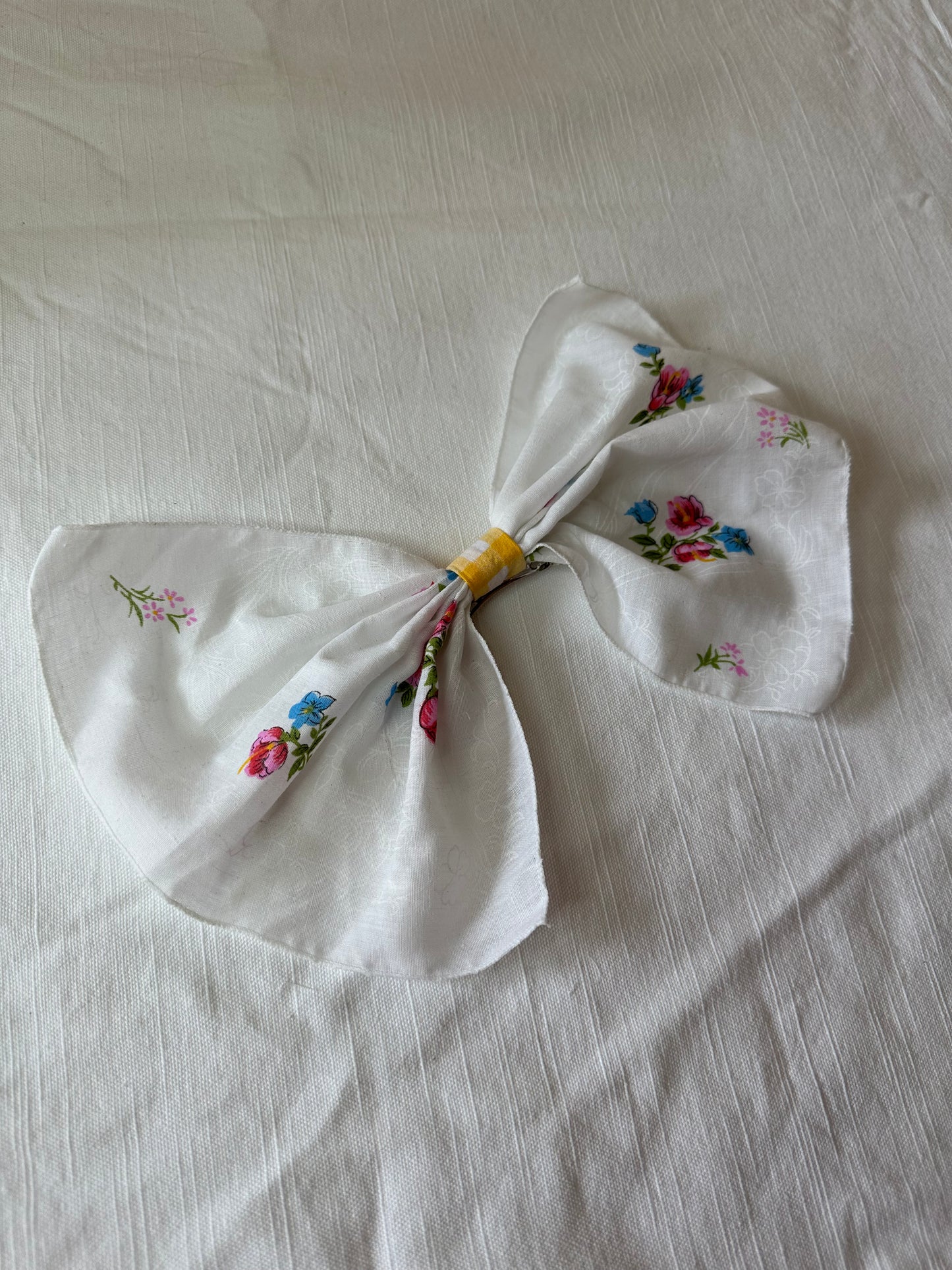 Pink/Blue Printed Floral Hair Bow