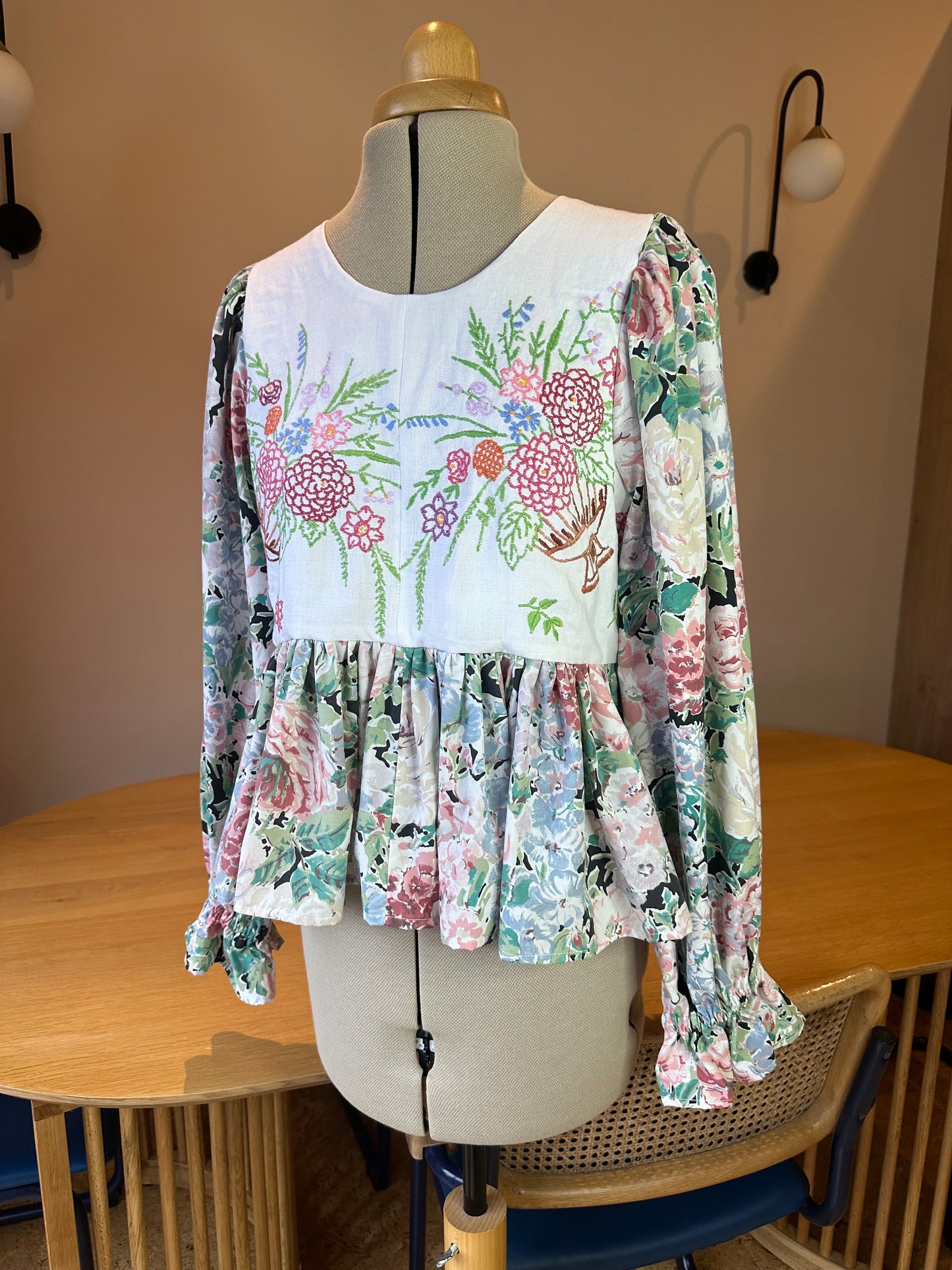 SAMPLE SALE 50% Off - Embroidered Floral Carrie-Ann Top Size 1 (UK 6-8)