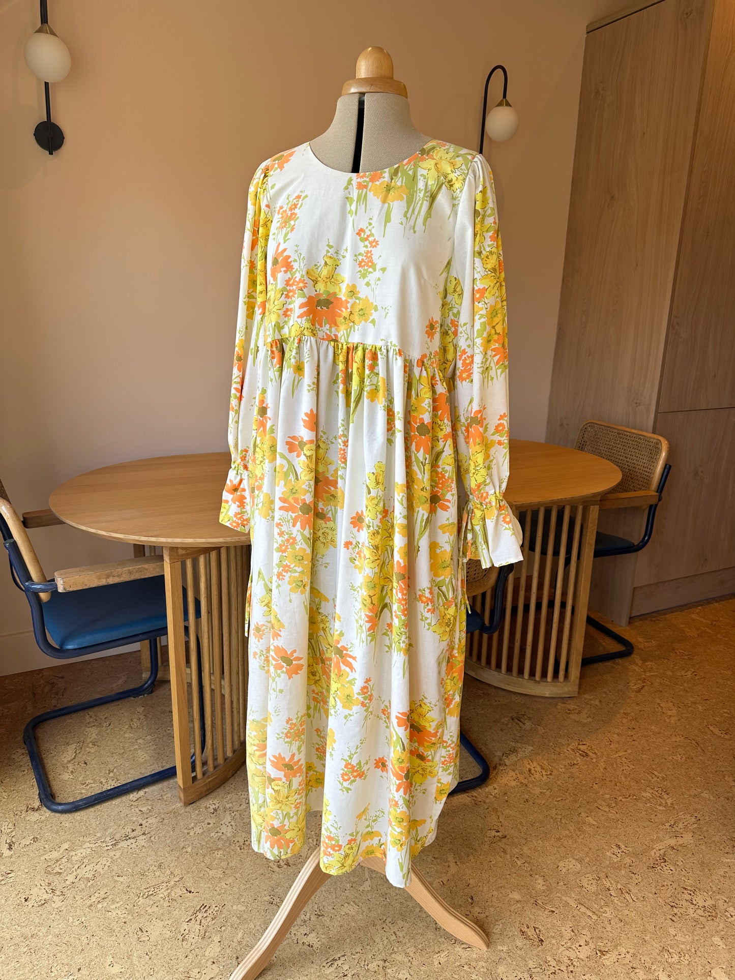 SAMPLE SALE 60% Off - Orange/Yellow Floral Carrie-Ann Top Size 2 (UK 10-12)