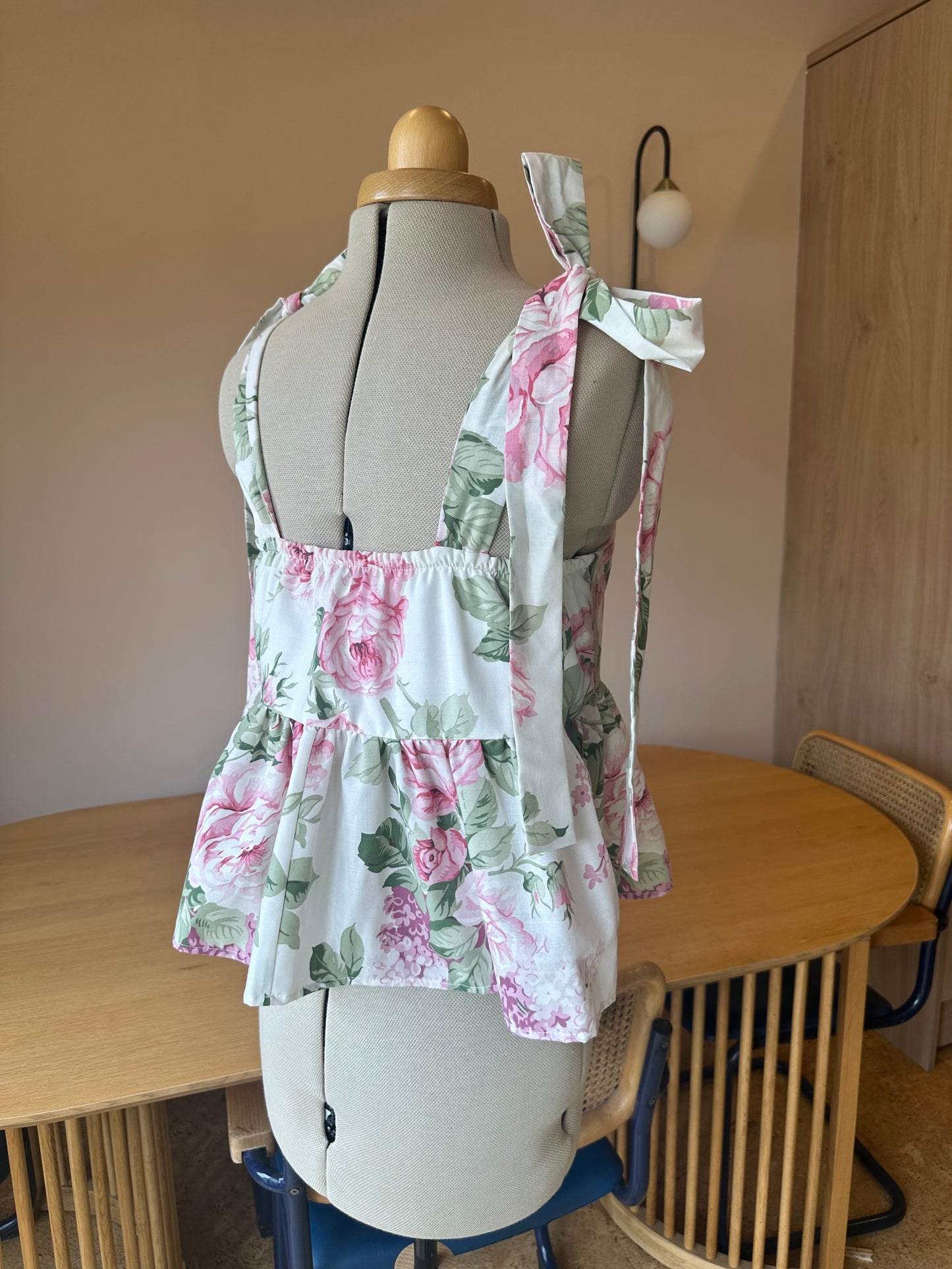 SAMPLE SALE 50% Off - Pink Floral Etta Tie Strap Top Size 1 (UK 6-8)