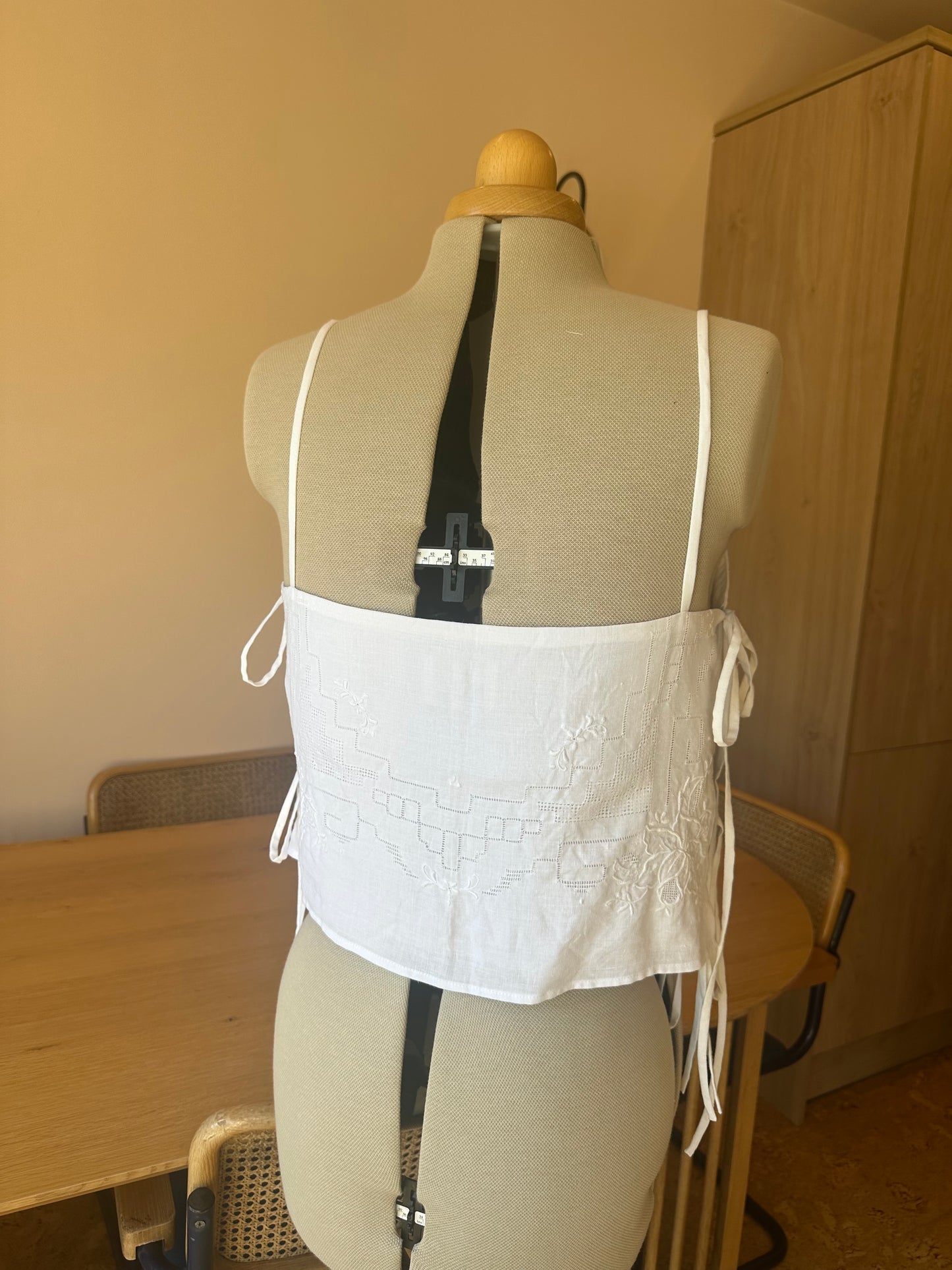 Embroidered White Bridal May Tie Side Cami Size 3 (UK 14-16)