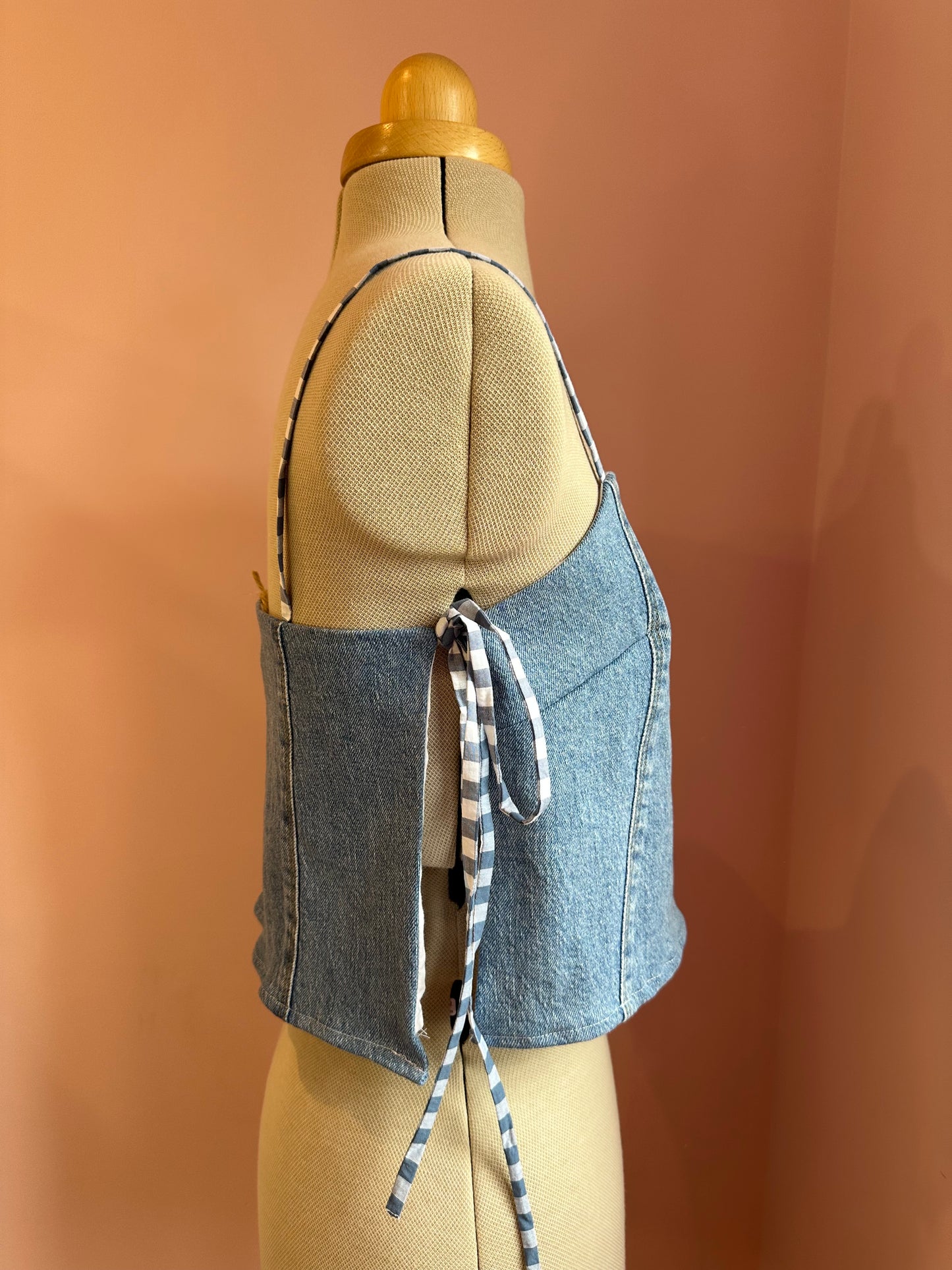 Deadstock Denim Tie Side Cami Size 1 (UK 6-8)