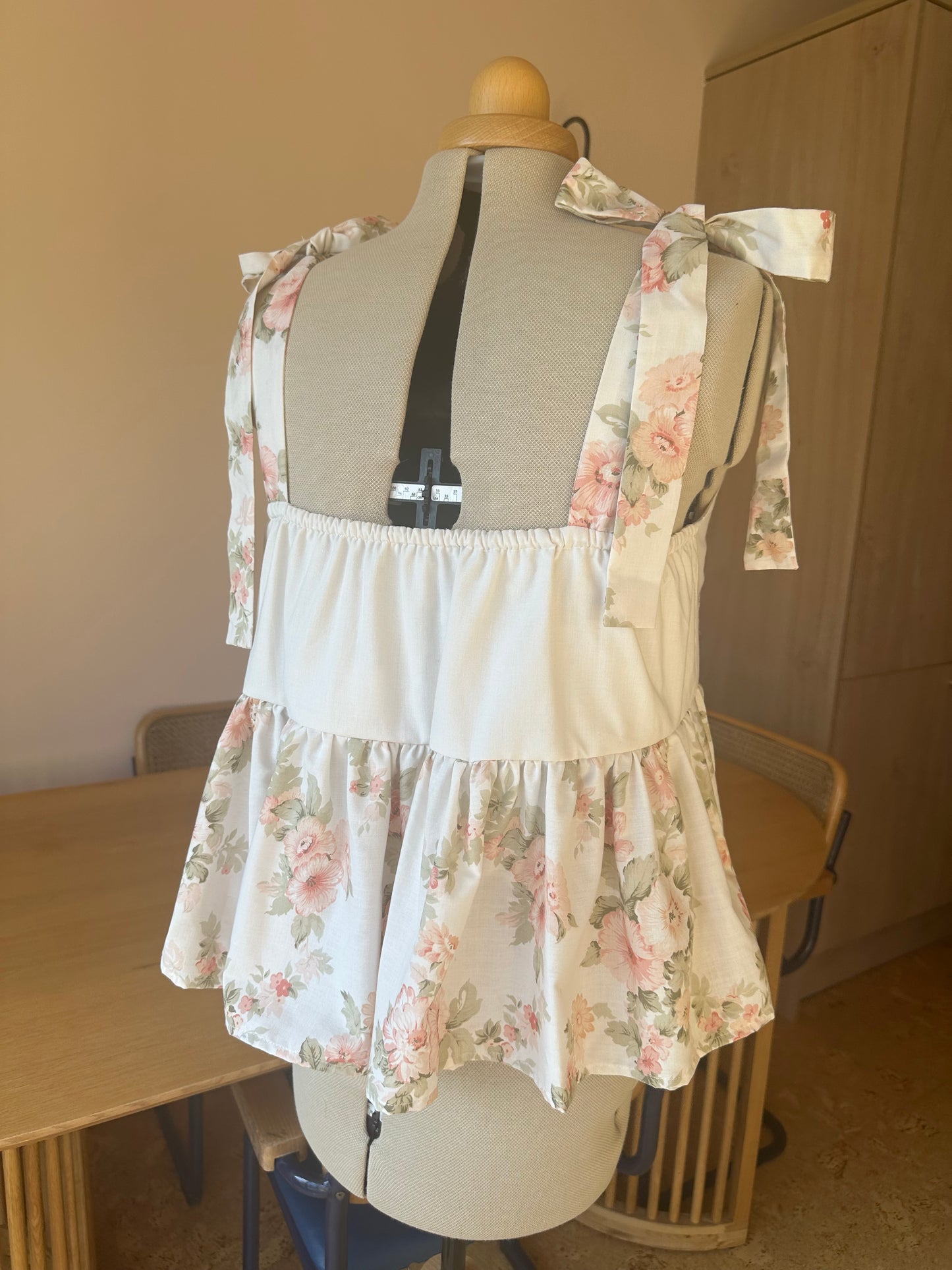 Pink Embroidery and Floral Etta Tie Strap Top Size 3 (UK 14-16)