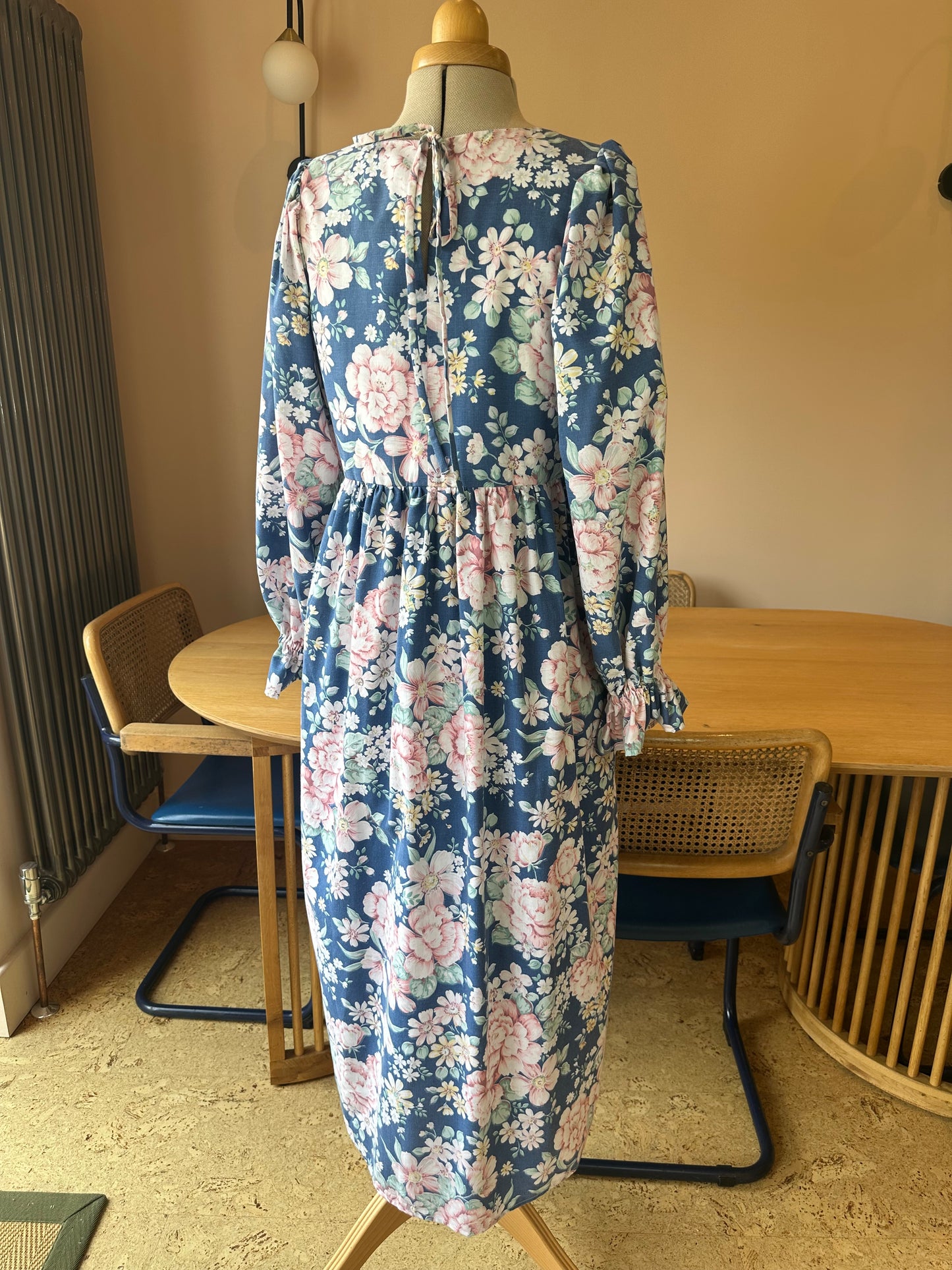SAMPLE SALE 60% Off - Blue Floral Carrie-Ann Dress Size 1 (UK 6-8)