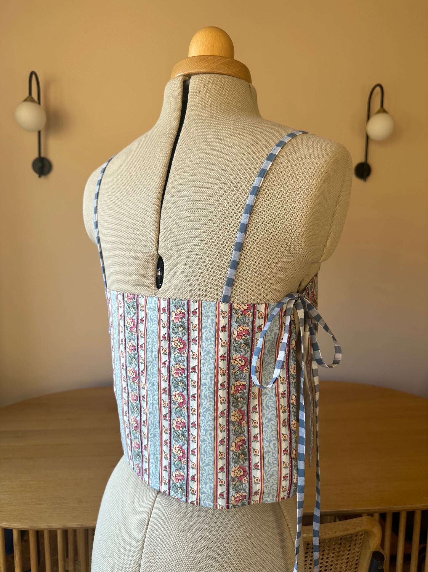 SAMPLE SALE 50% off - Striped Floral Tie Side Cami Size 1 (UK 6-8)
