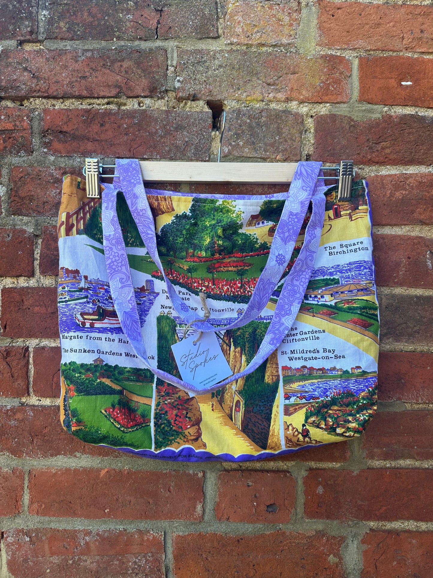 Margate/Purple Floral Large Reversible Tote Bag