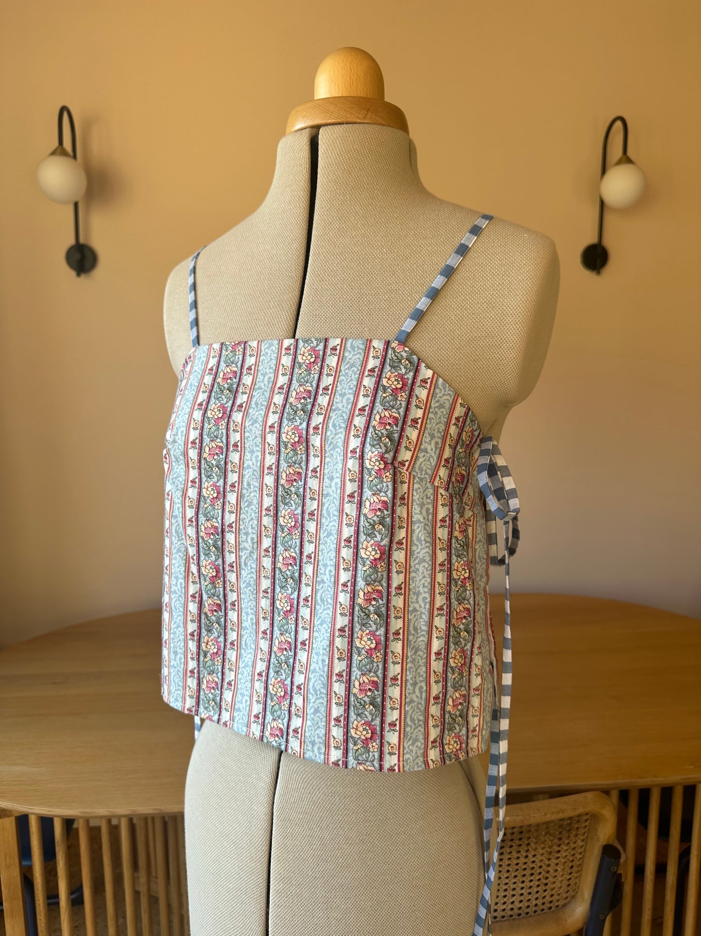 SAMPLE SALE 50% off - Striped Floral Tie Side Cami Size 1 (UK 6-8)