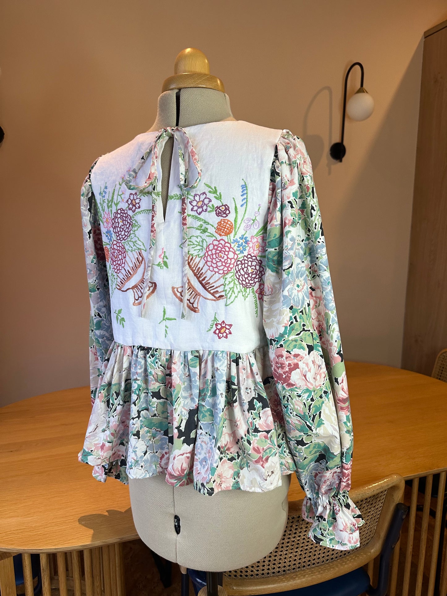 SAMPLE SALE 50% Off - Embroidered Floral Carrie-Ann Top Size 1 (UK 6-8)