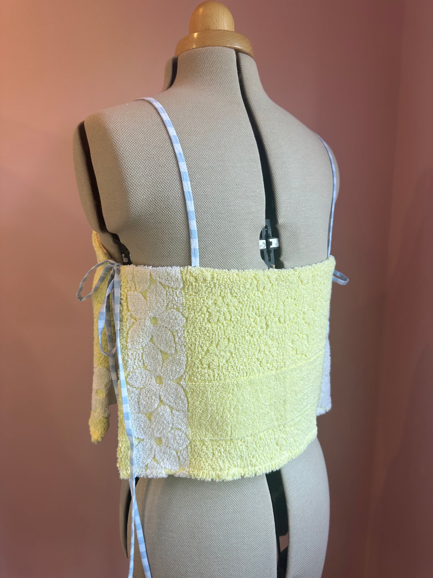 SAMPLE SALE 50% off - Yellow Towelling May Tie Side Cami Size 2 (UK 10-12)