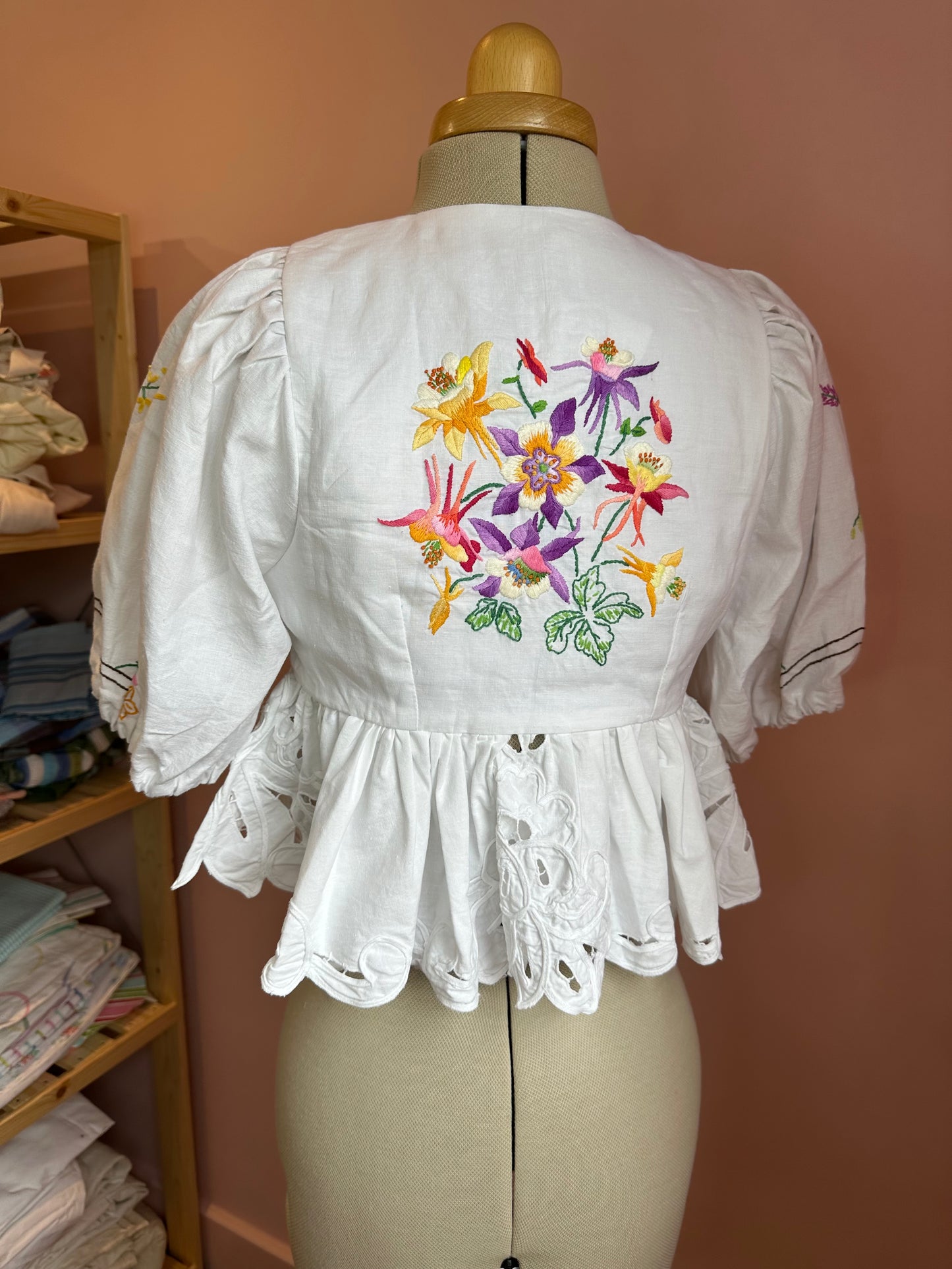 Bright Embroidered Tie Front Top Size Size 1 (UK 6-8)