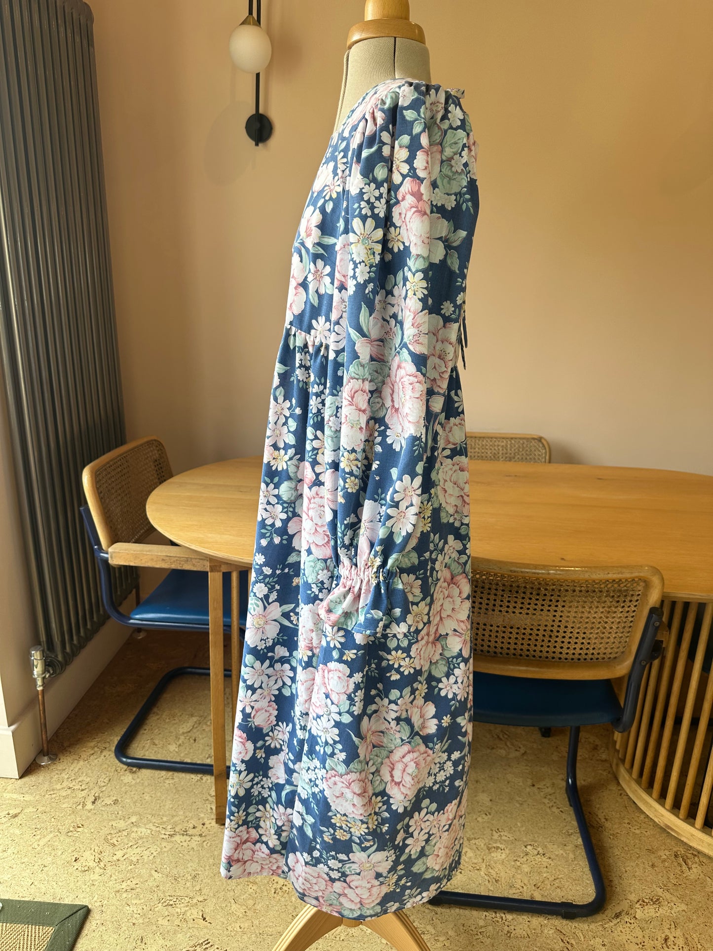 SAMPLE SALE 60% Off - Blue Floral Carrie-Ann Dress Size 1 (UK 6-8)
