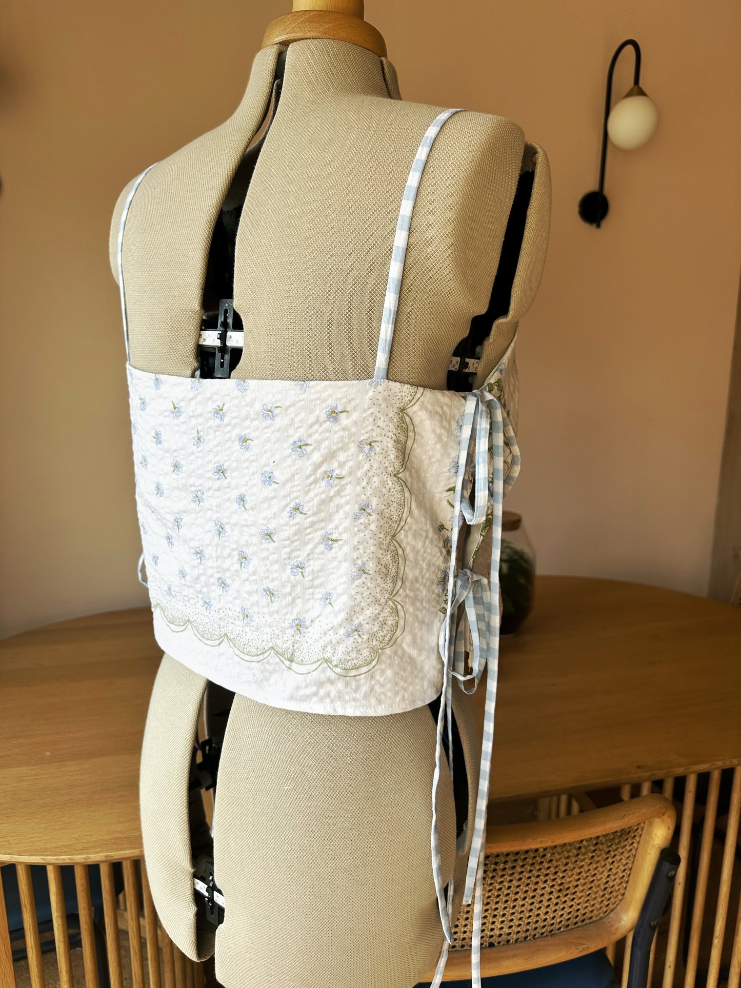 Blue Floral May Tie Side Cami Size 3 (UK 14-16)