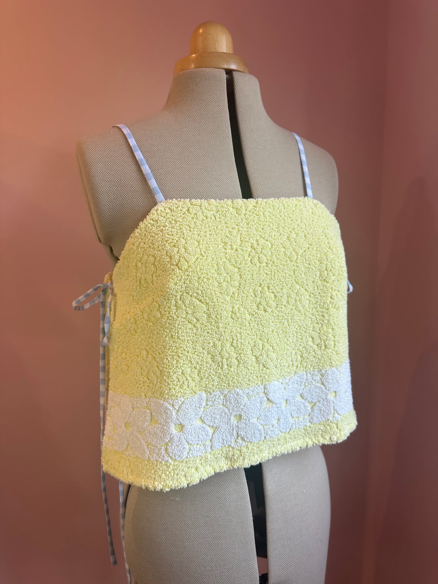 SAMPLE SALE 50% off - Yellow Towelling May Tie Side Cami Size 2 (UK 10-12)