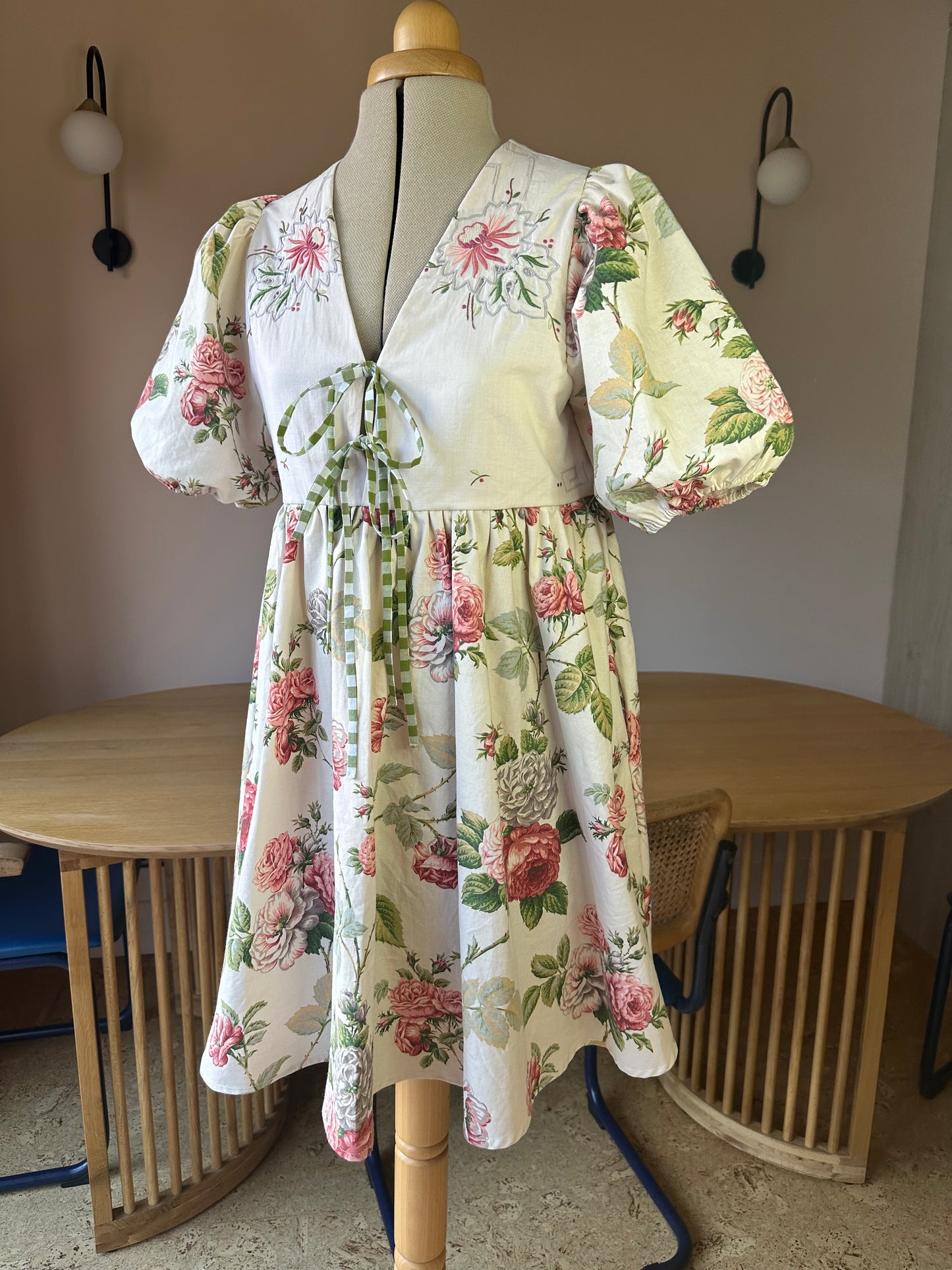 Embroidered Tie Front Dress Size 1 (UK 6-8)