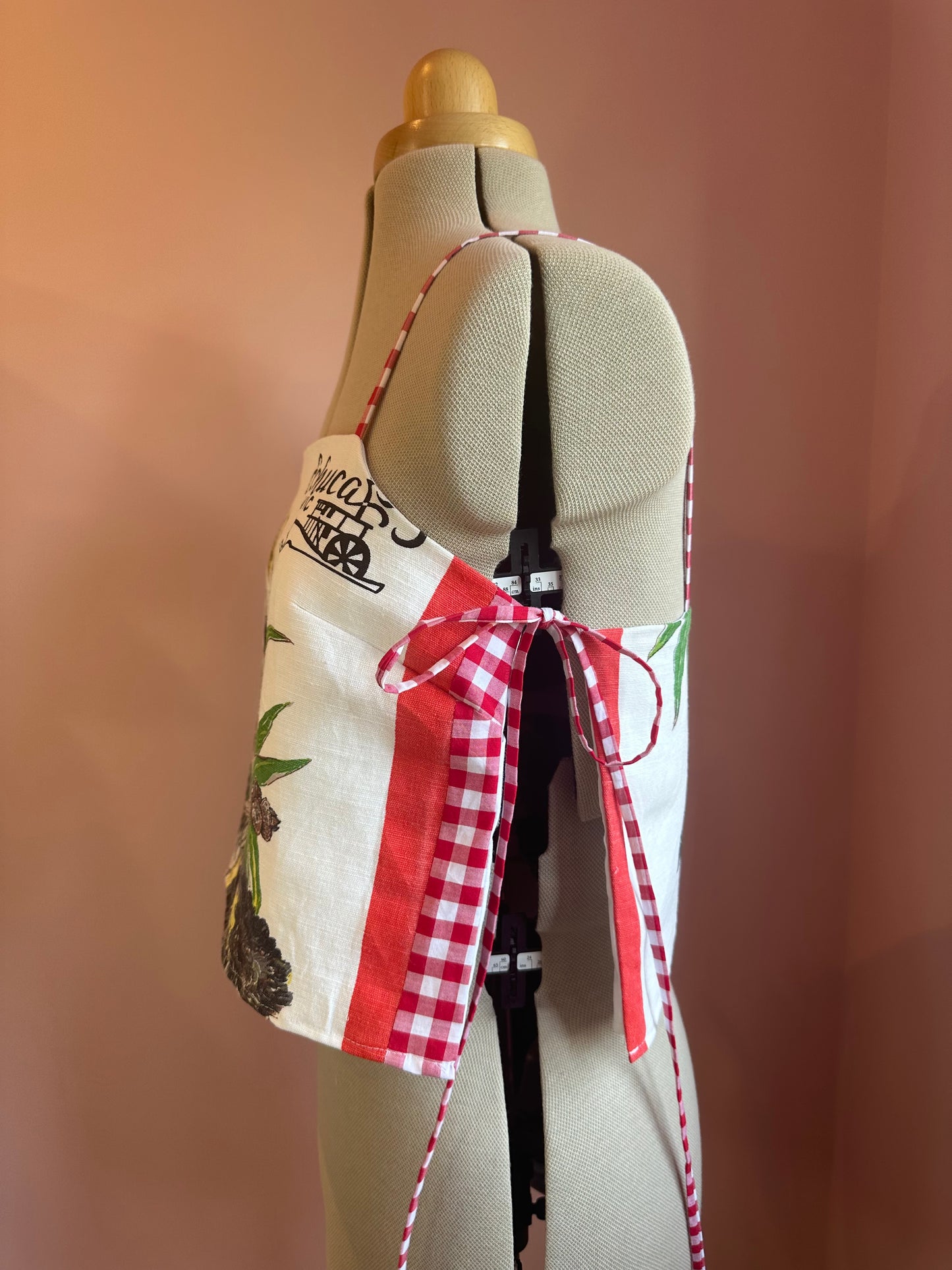 Cockatoo Tea Towel May Tie Side Cami Size 2 (UK 10-12)