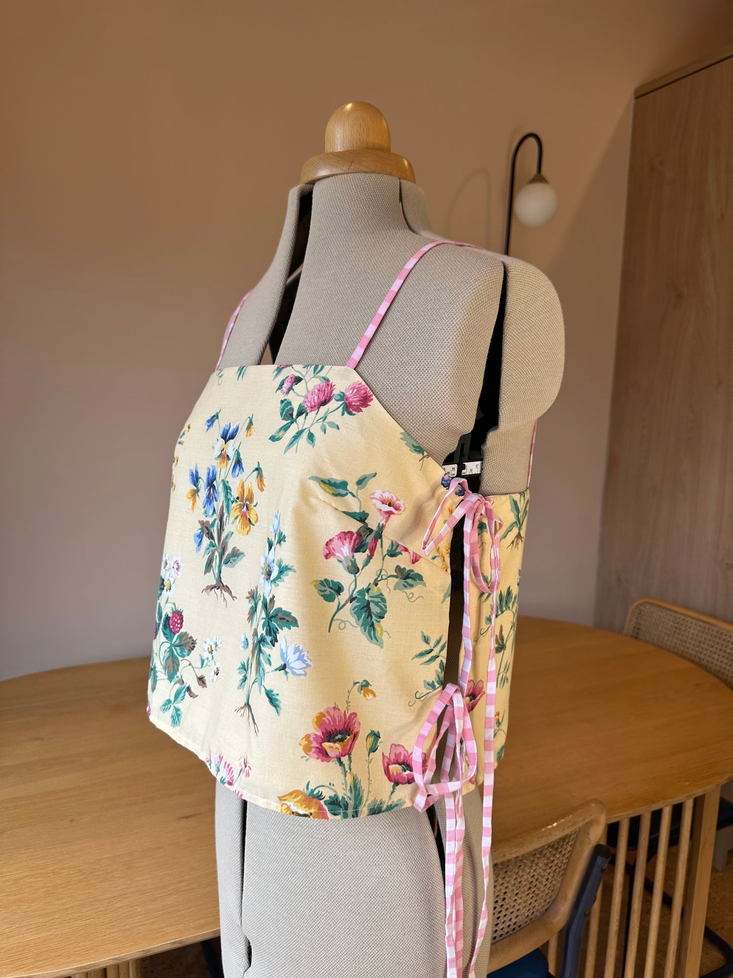 SAMPLE SALE 50% Off - Yellow Floral May Tie Side Cami Size 3 (UK 14-16)