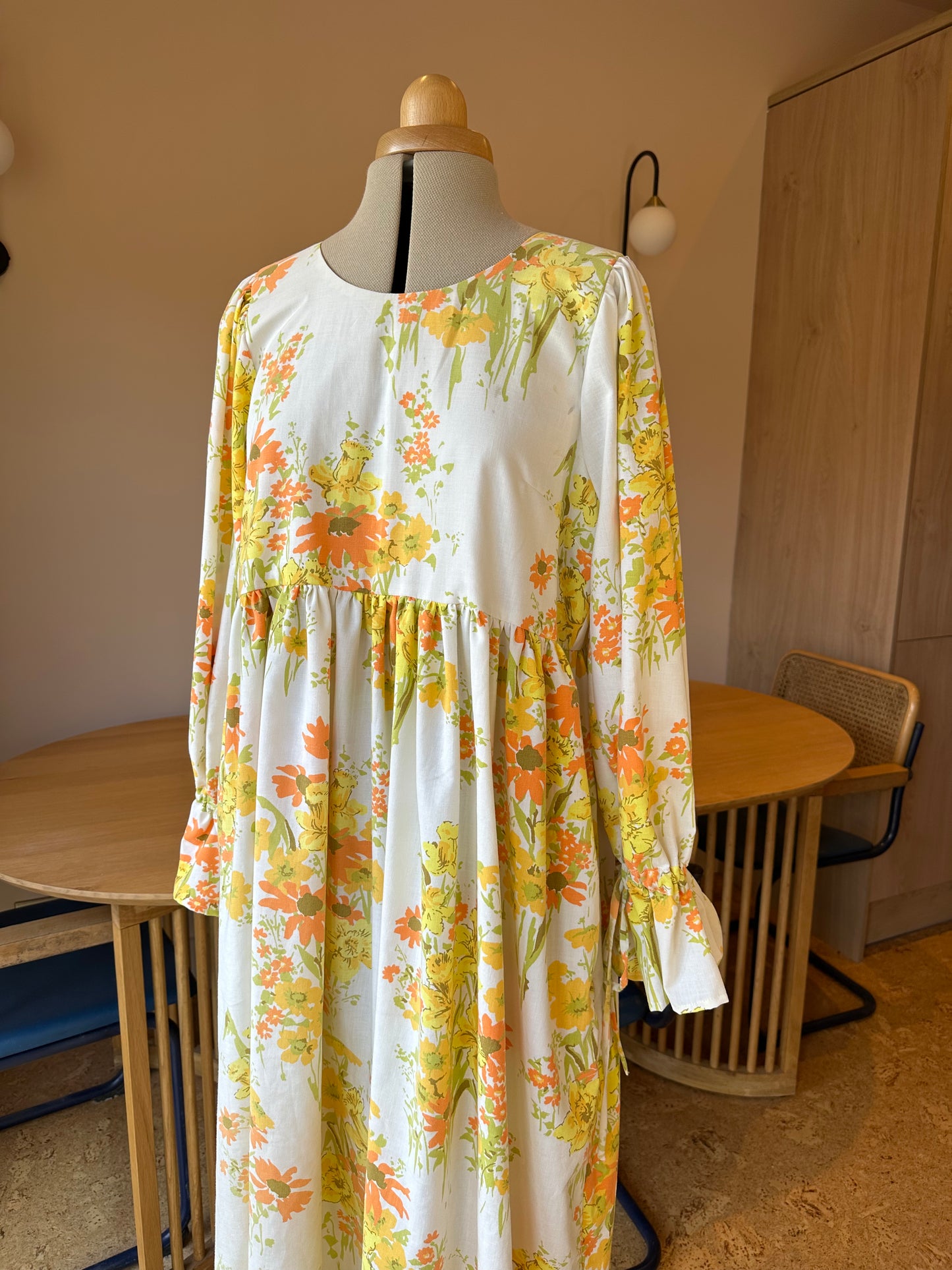 SAMPLE SALE 60% Off - Orange/Yellow Floral Carrie-Ann Top Size 2 (UK 10-12)