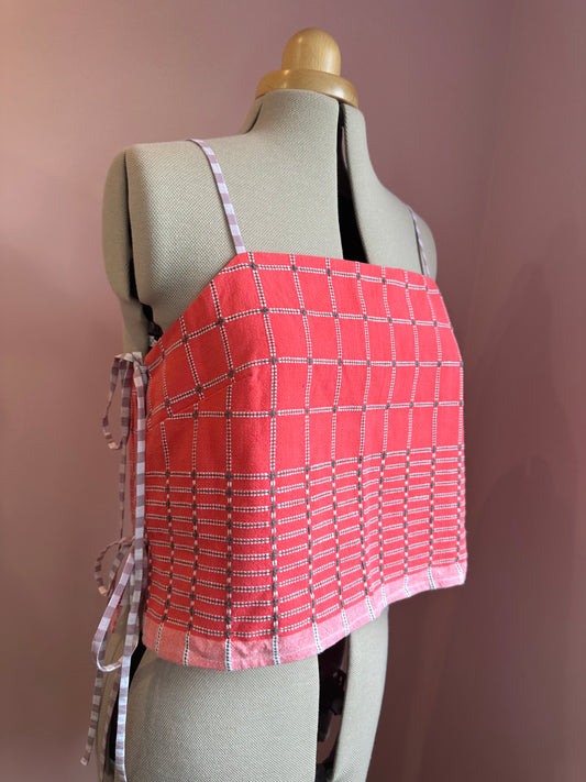 Coral Check May Tie Side Cami Size 14-16