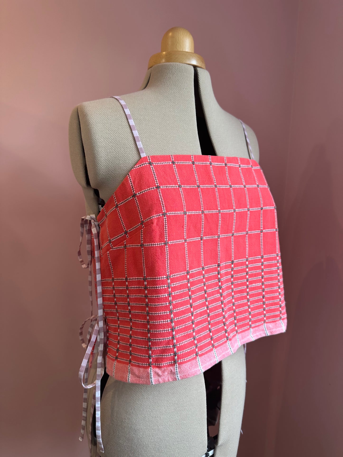 Coral Check May Tie Side Cami Size 14-16