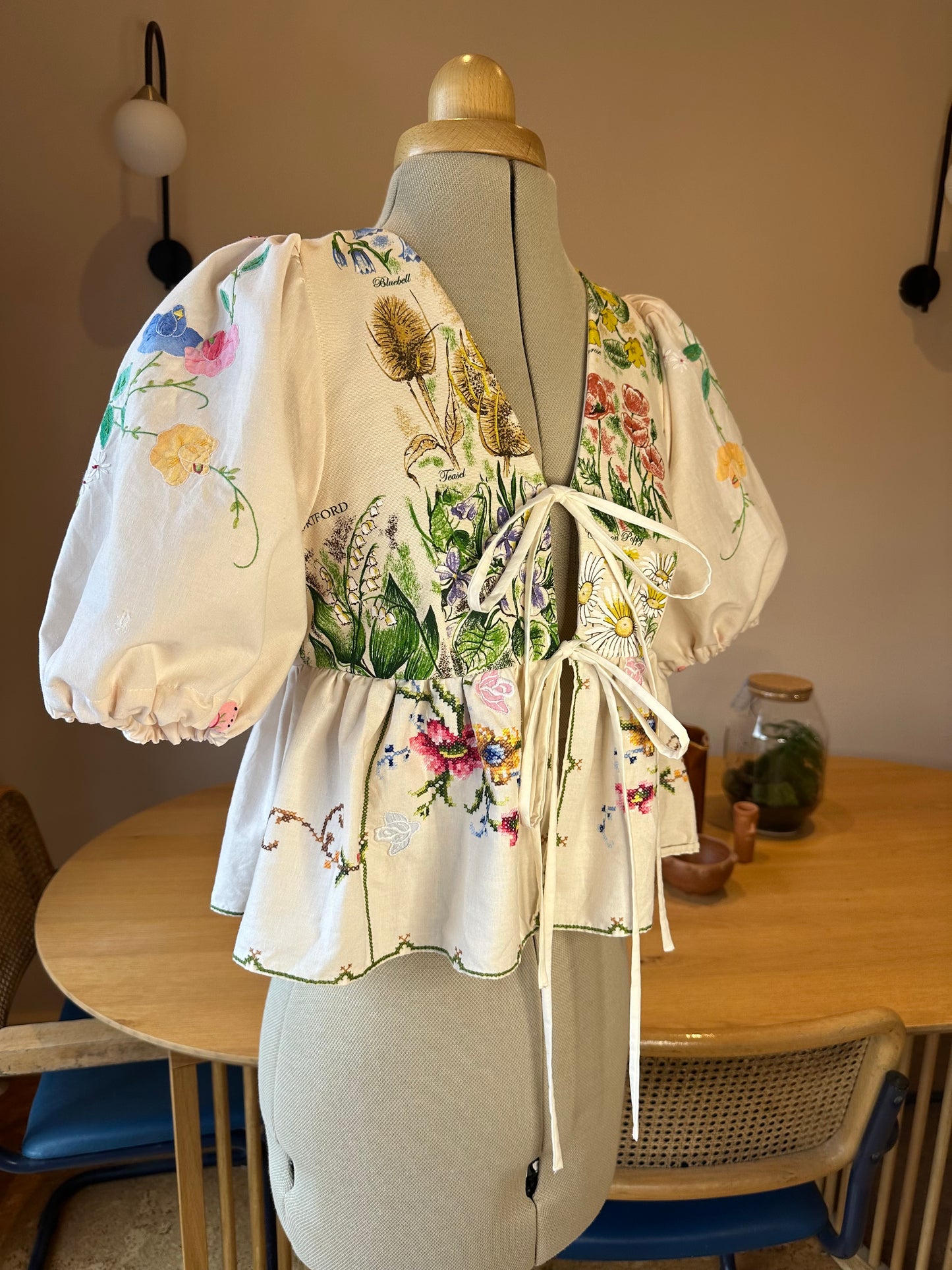 Embroidered Tie Front Top Size Size 1 (UK 6-8)