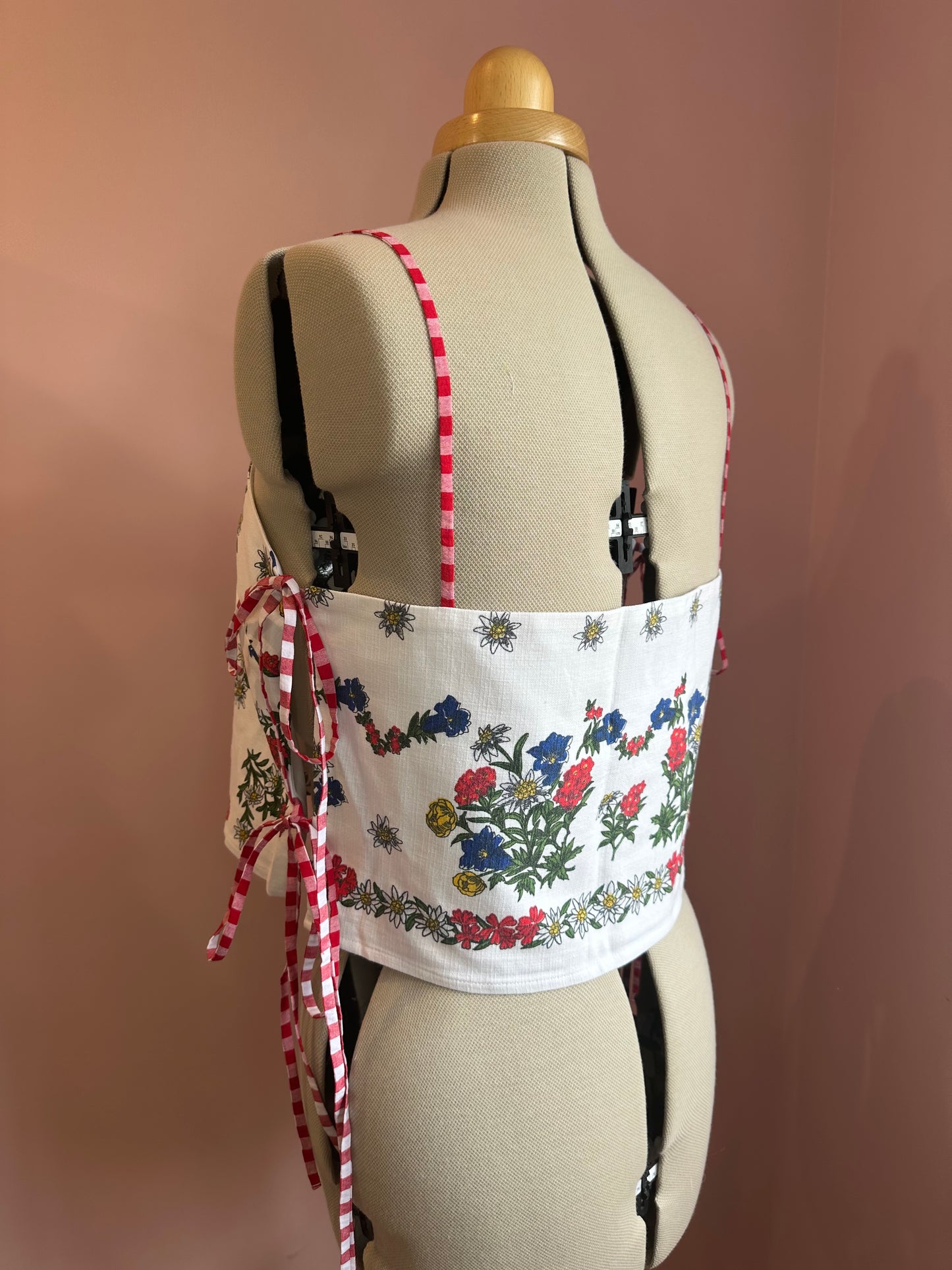 SAMPLE SALE 50% Off - Red and Blue Floral May Tie Side Cami Size 3 (UK 14-16)
