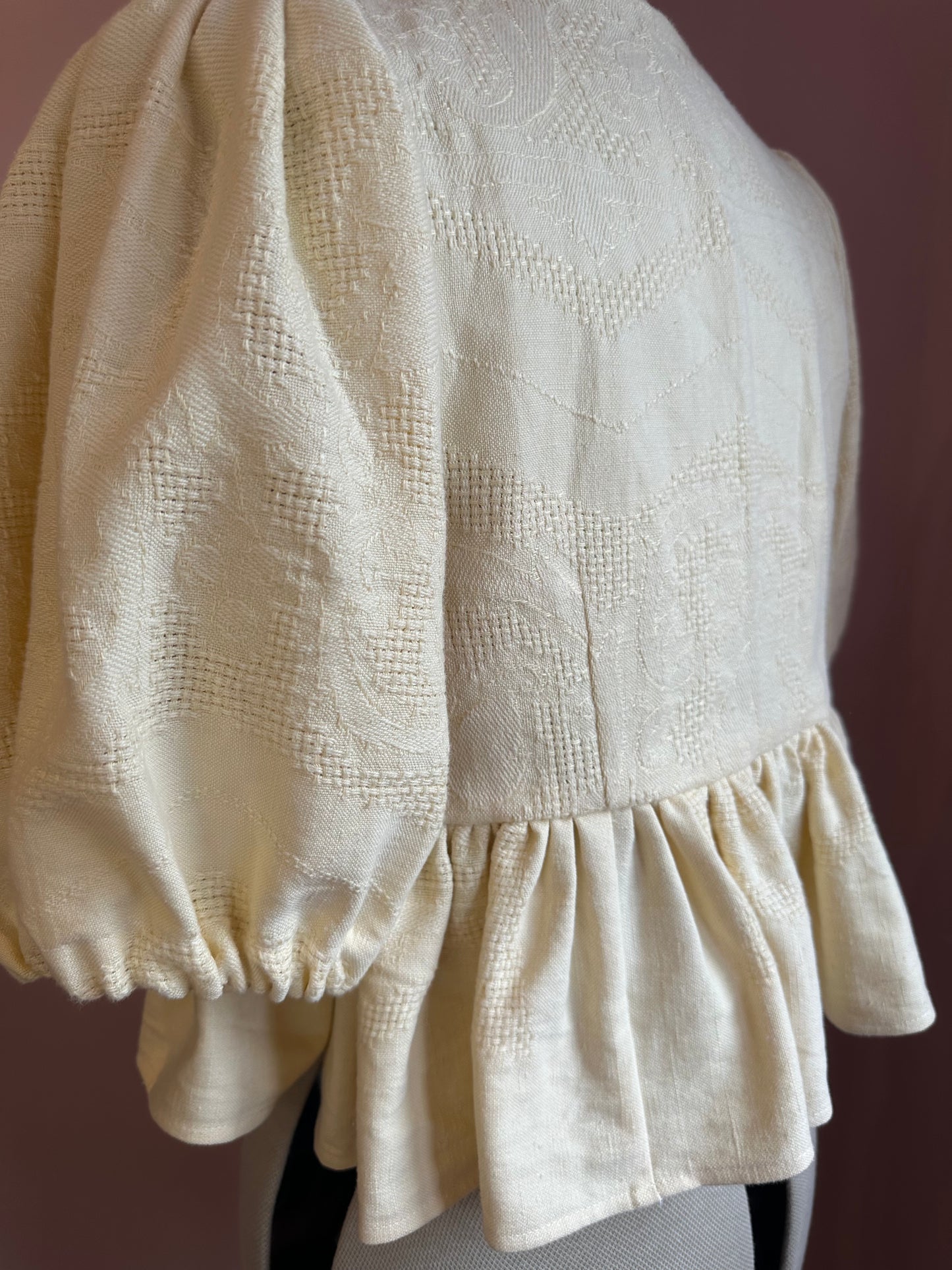 Yellow Textured Tie Front Top Size 2 (UK 10-12)