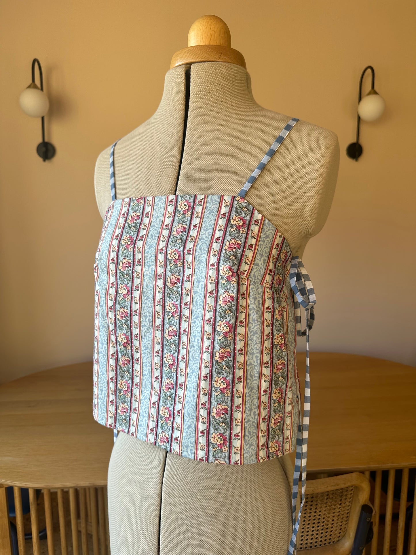 SAMPLE SALE 50% off - Striped Floral Tie Side Cami Size 1 (UK 6-8)