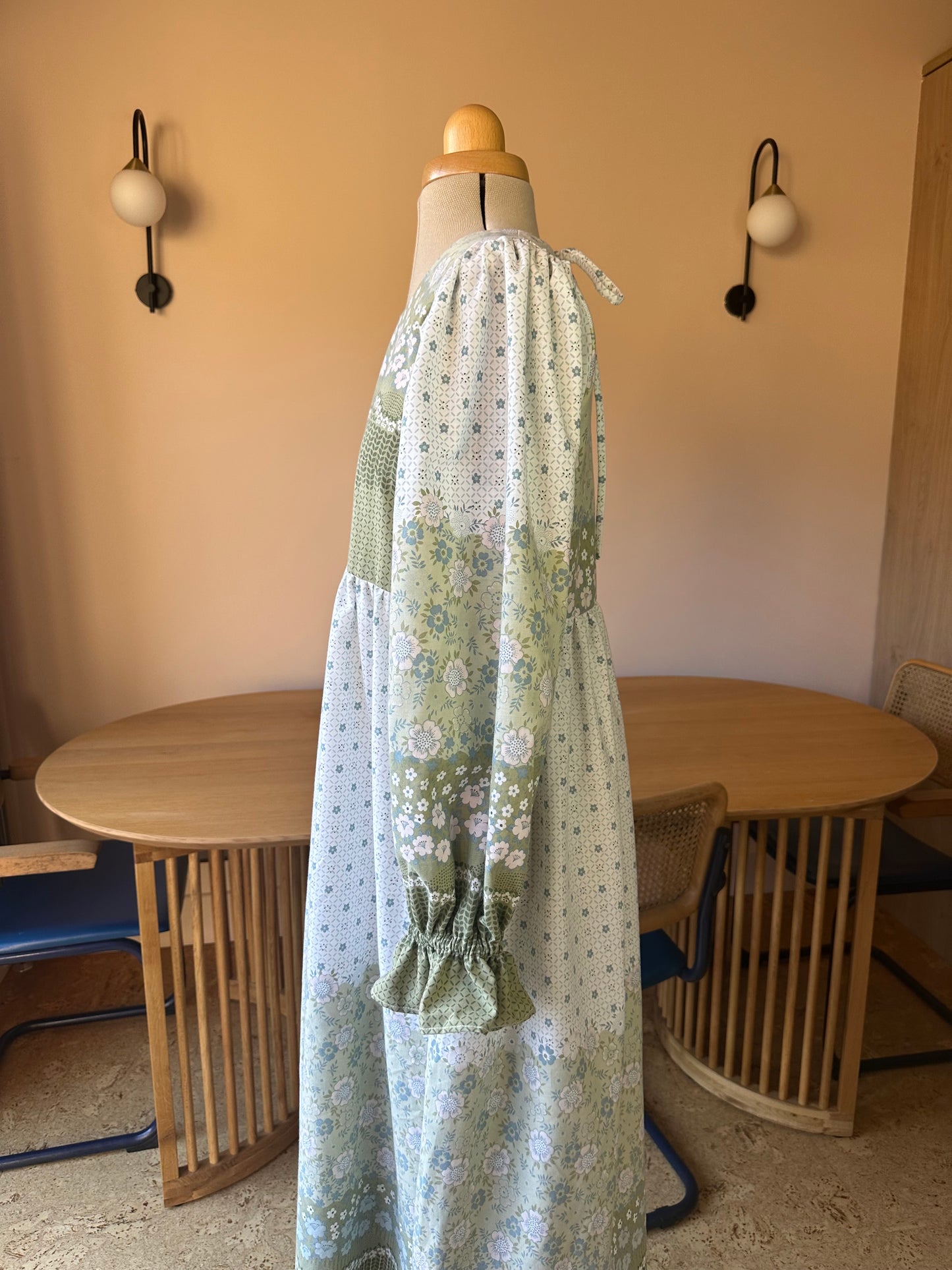 SAMPLE SALE 60% Off - Green Border Floral Carrie-Ann Dress Size 1 (UK 6-8)