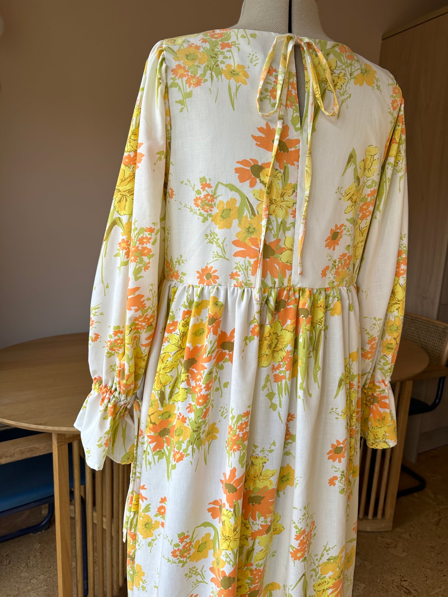 SAMPLE SALE 60% Off - Orange/Yellow Floral Carrie-Ann Top Size 2 (UK 10-12)