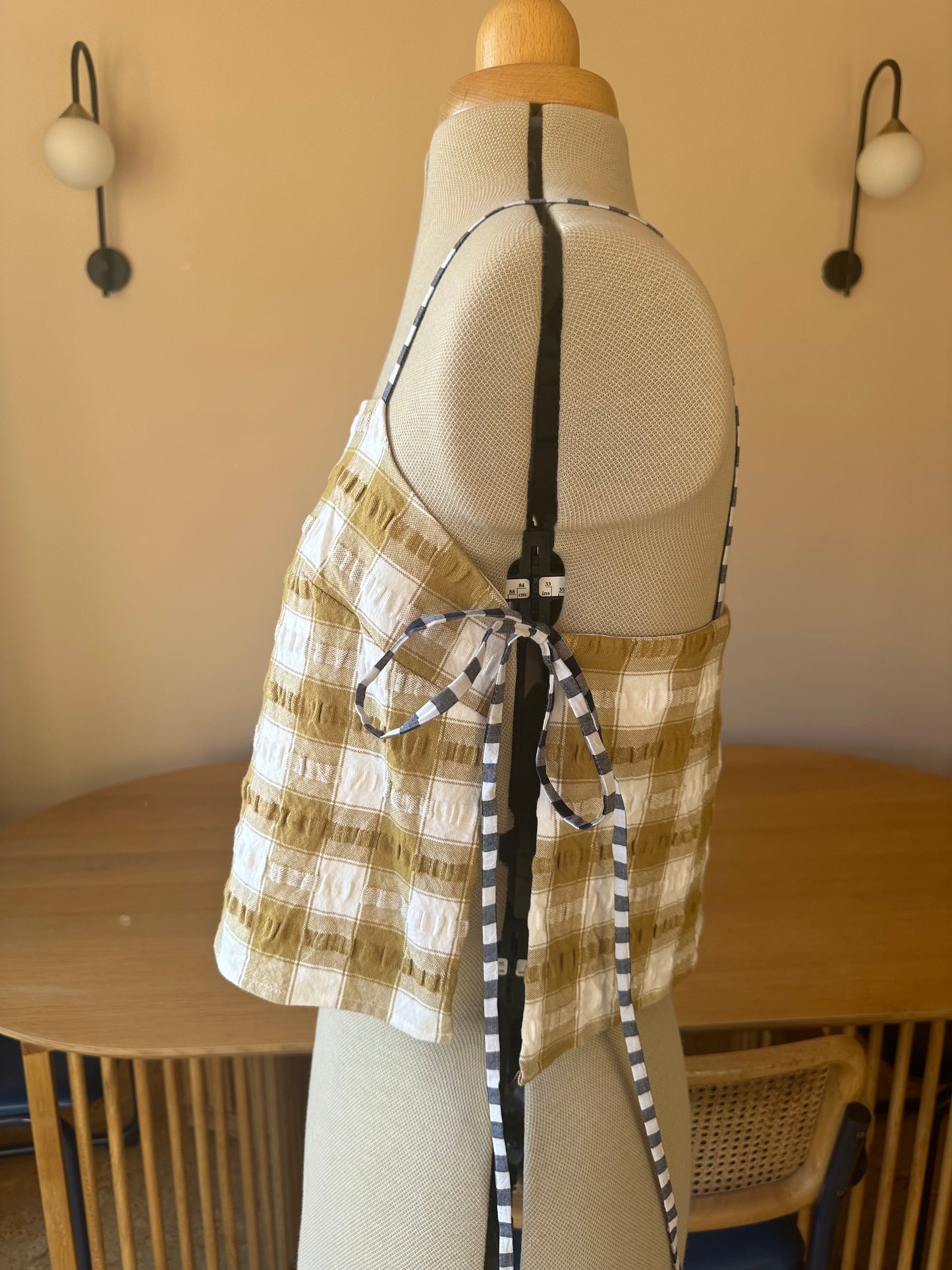 SAMPLE SALE 50% off - Brown Check May Tie Side Cami Size 2 (UK 10-12)