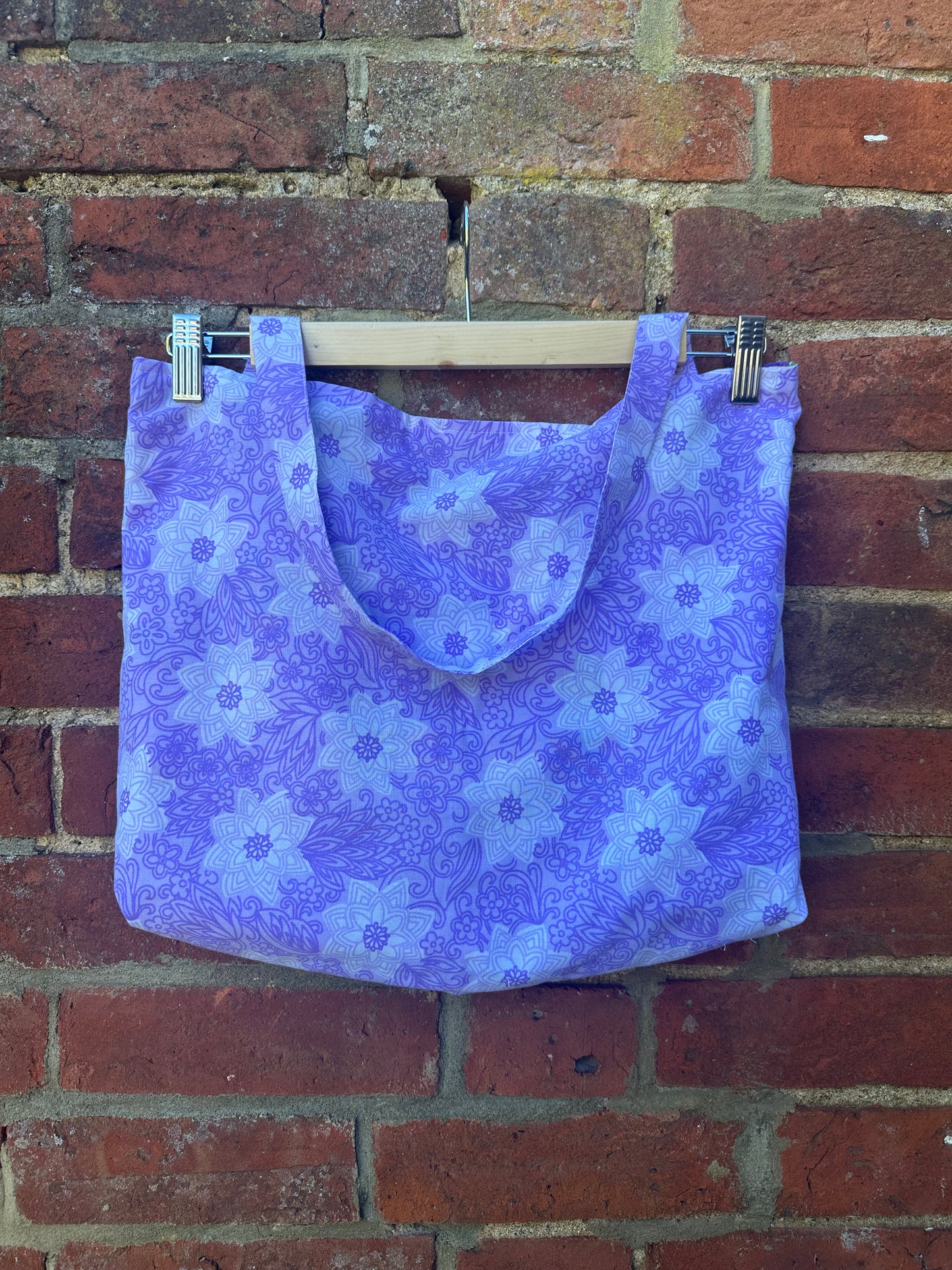 Margate/Purple Floral Large Reversible Tote Bag