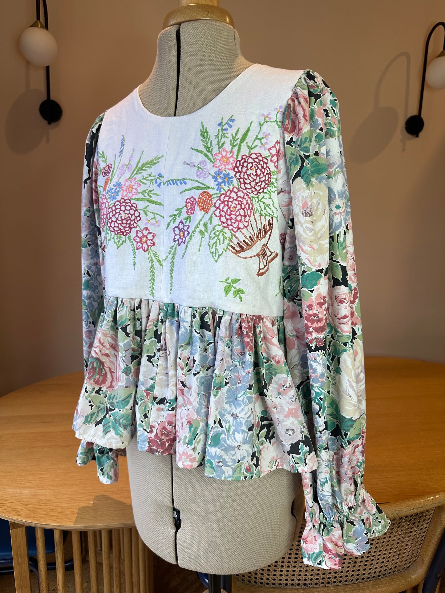 SAMPLE SALE 50% Off - Embroidered Floral Carrie-Ann Top Size 1 (UK 6-8)