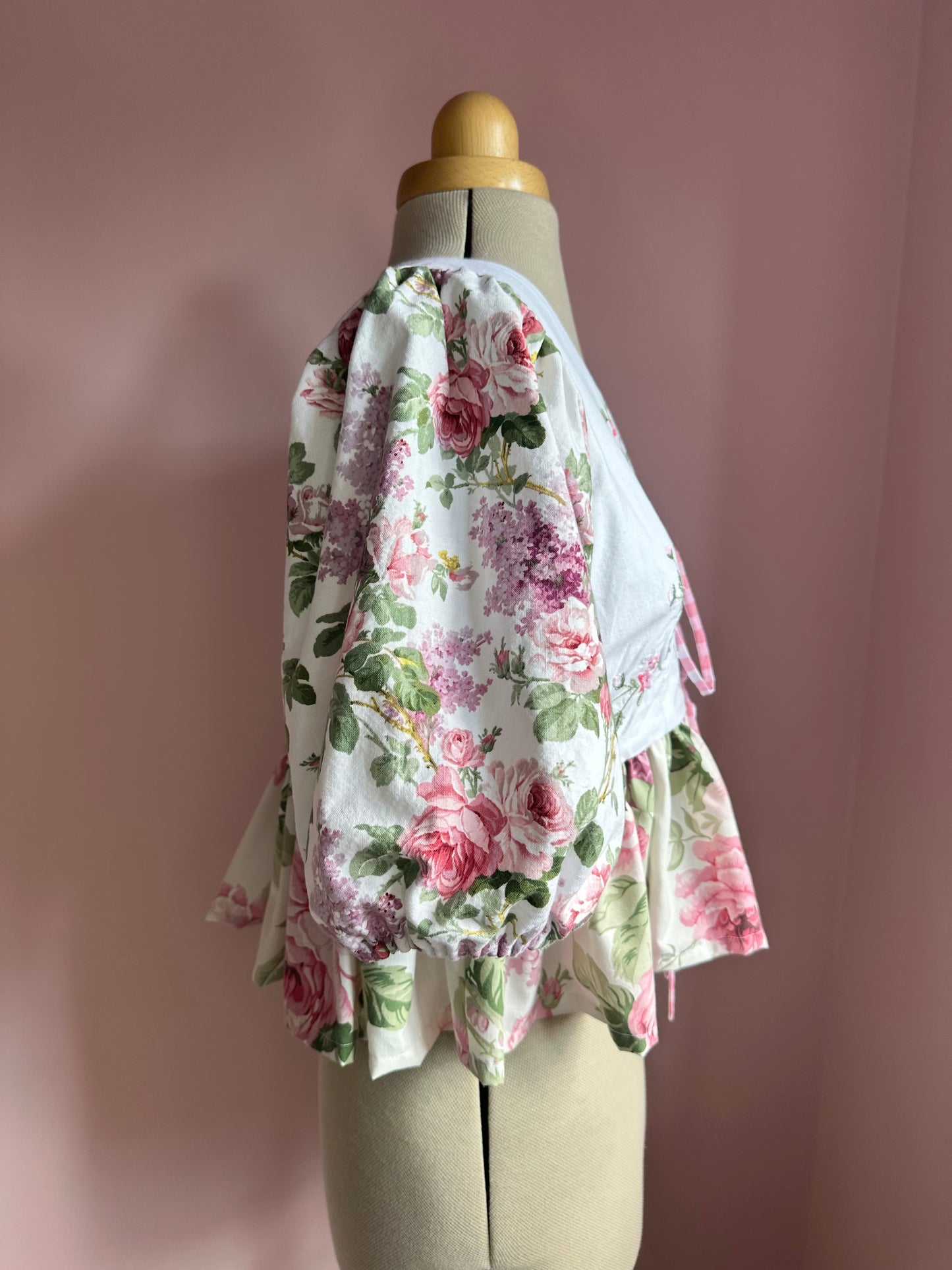 Embroidered Bow and Floral Tie Front Top Size 2 (UK 10-12)