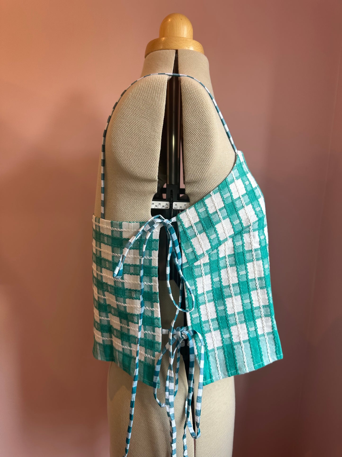 Green Check May Tie Side Cami Size 3 (UK 14-16)