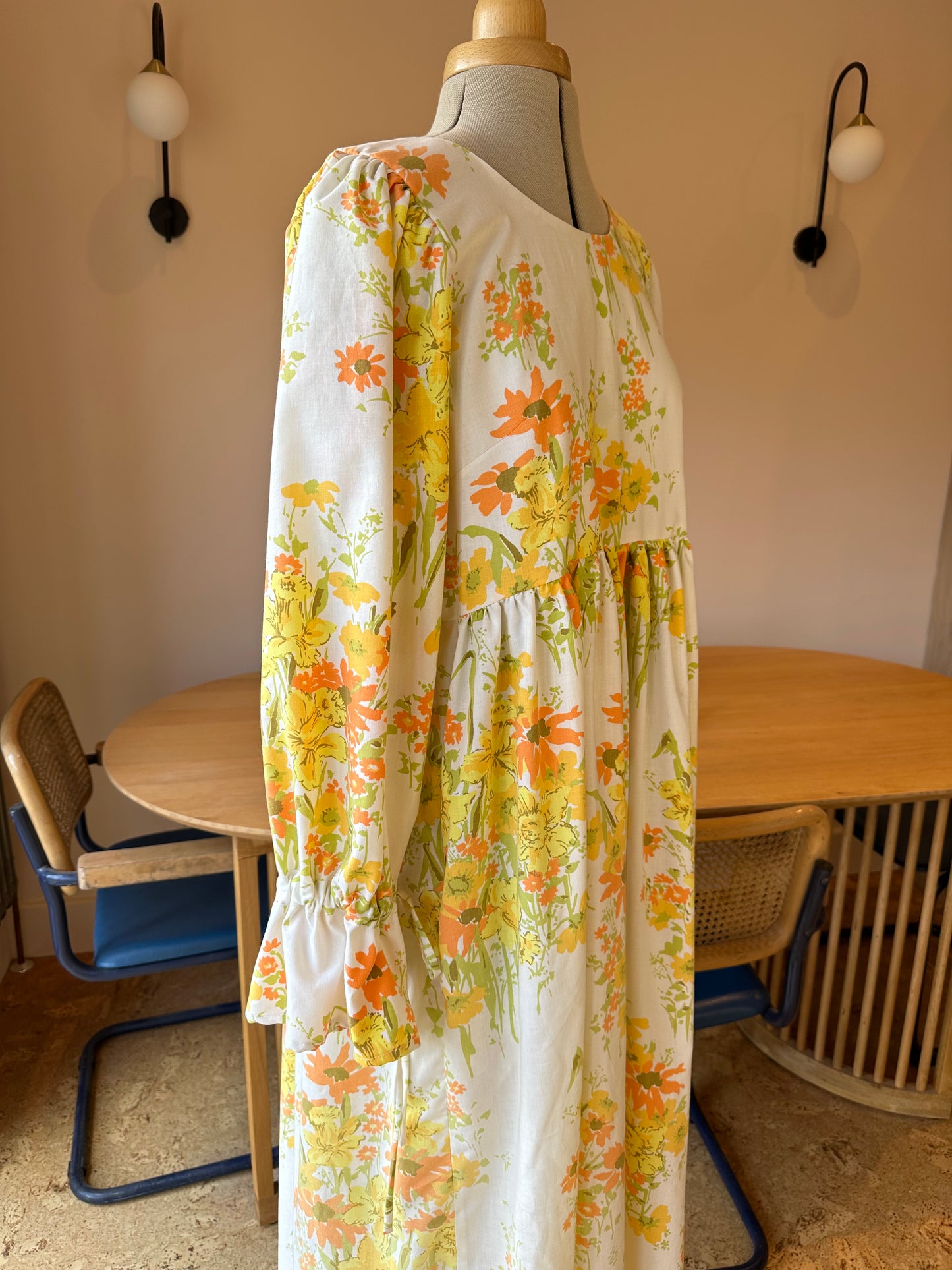 SAMPLE SALE 60% Off - Orange/Yellow Floral Carrie-Ann Top Size 2 (UK 10-12)