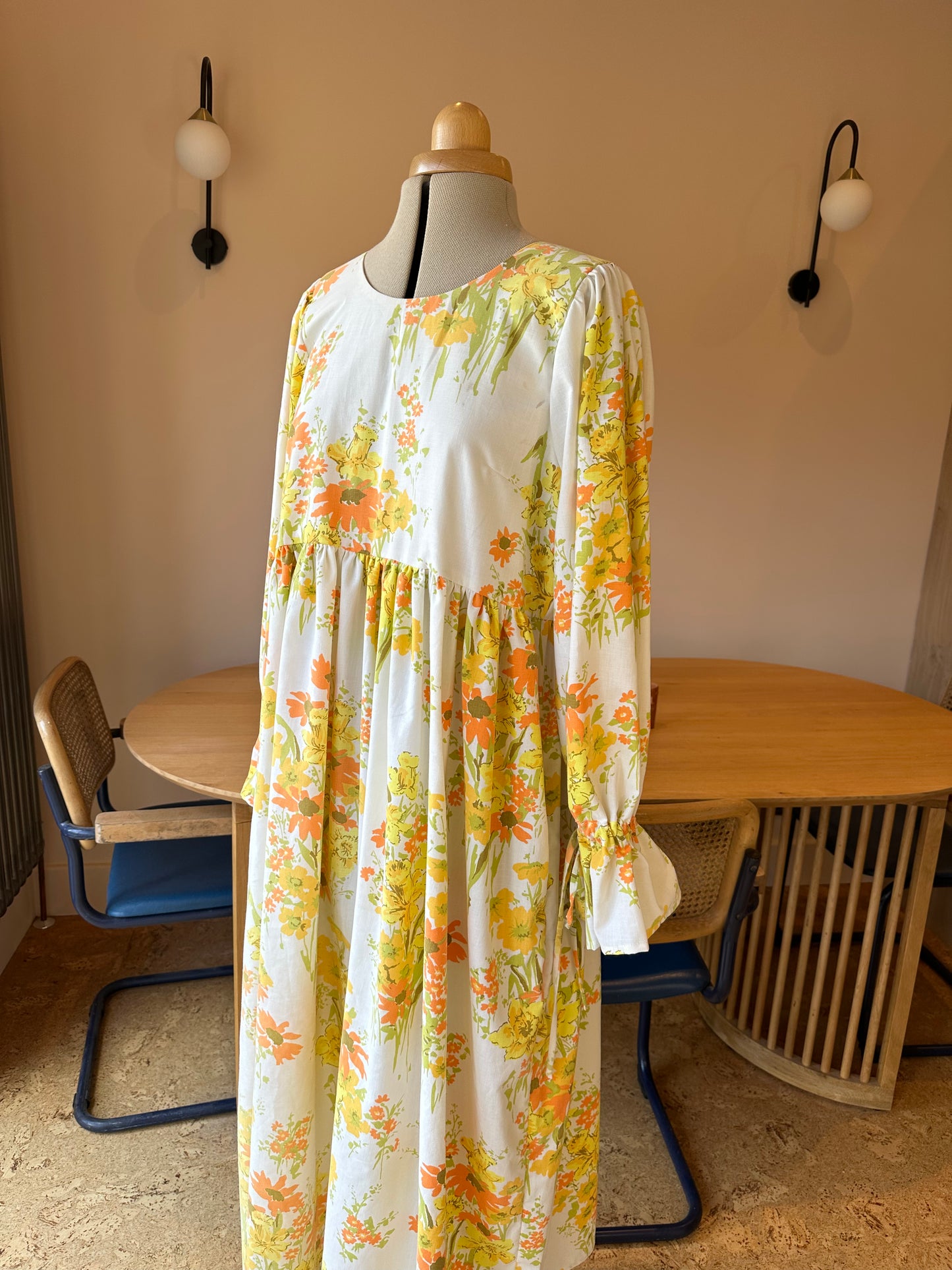 SAMPLE SALE 60% Off - Orange/Yellow Floral Carrie-Ann Top Size 2 (UK 10-12)