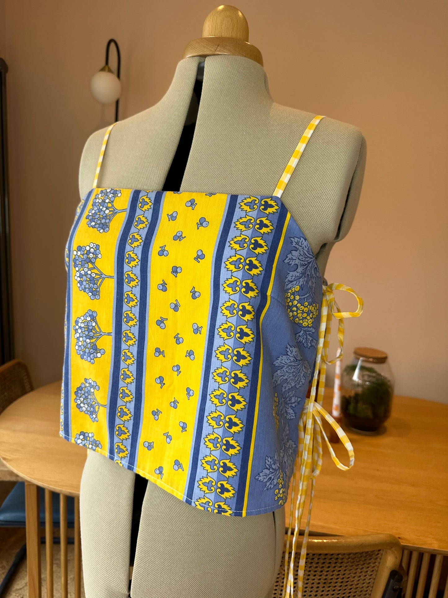 Blue/Yellow May Tie Side Cami Size 3 (UK 14-16)