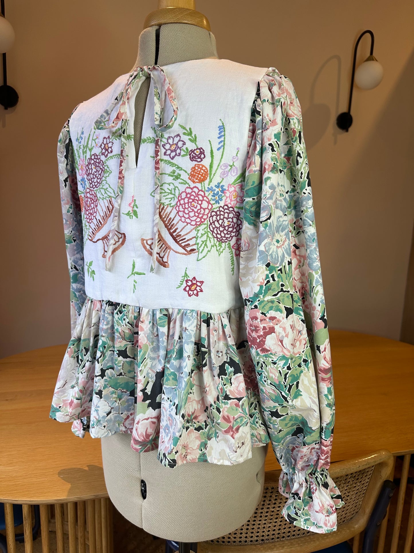 SAMPLE SALE 50% Off - Embroidered Floral Carrie-Ann Top Size 1 (UK 6-8)