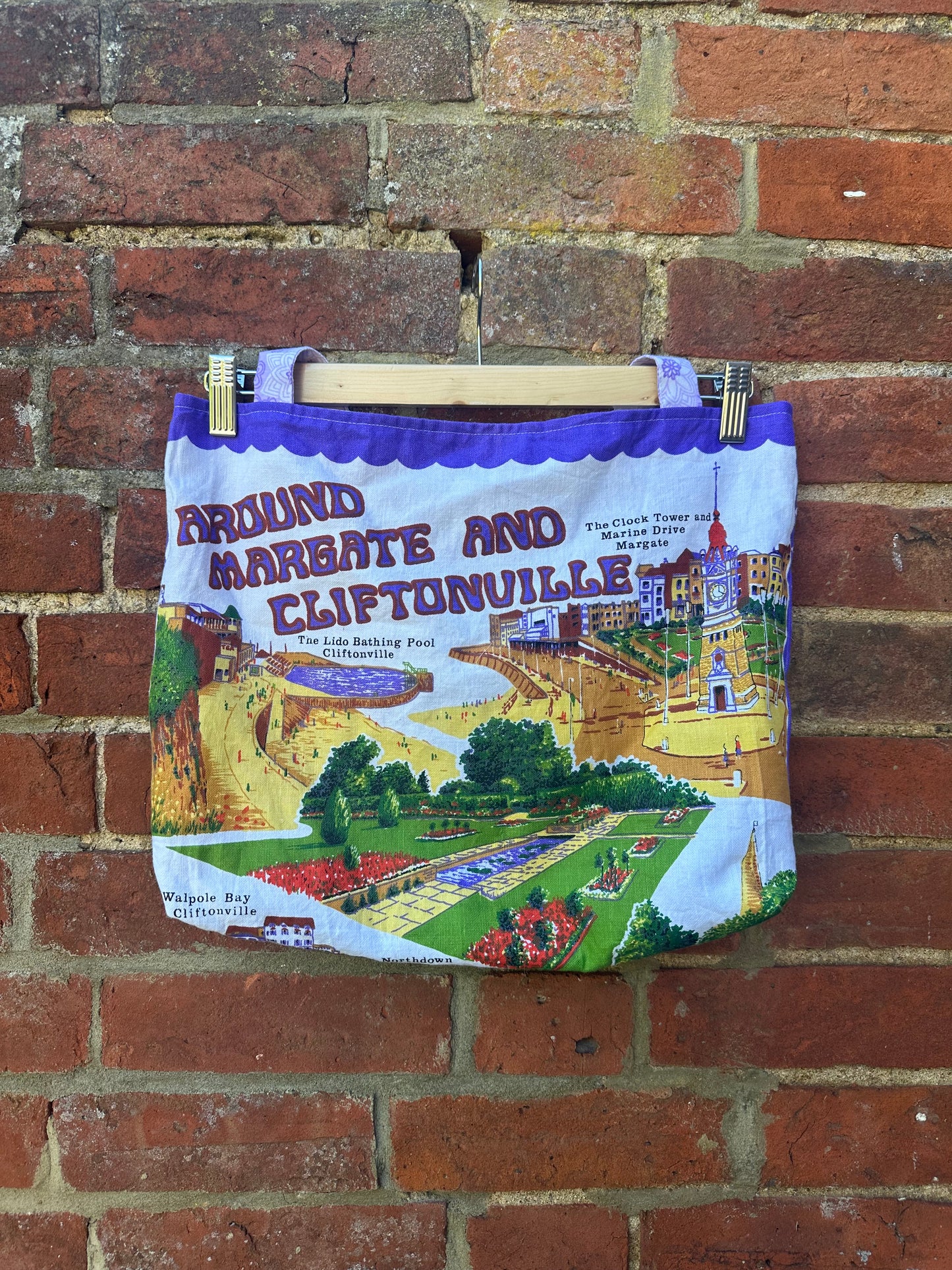 Margate/Purple Floral Large Reversible Tote Bag