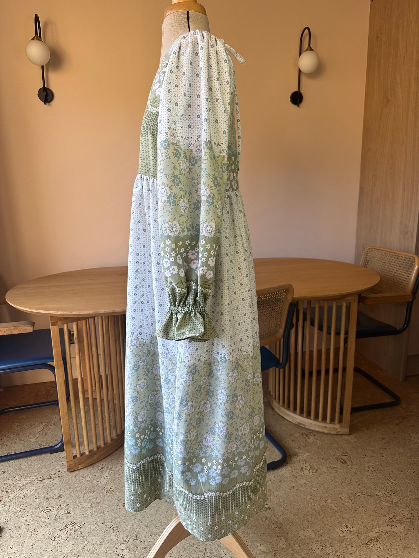 SAMPLE SALE 60% Off - Green Border Floral Carrie-Ann Dress Size 1 (UK 6-8)