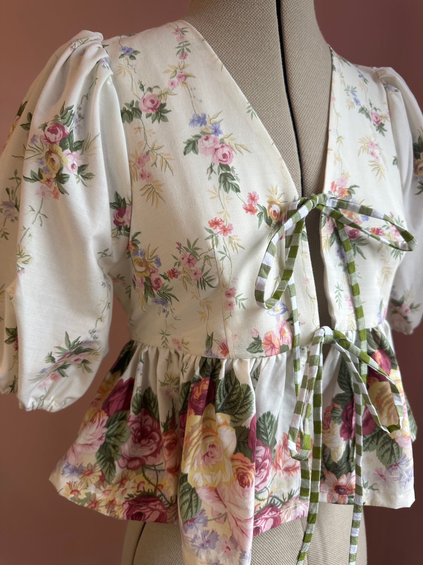 Floral Printed Tie Front Top Size Size 1 (UK 6-8)