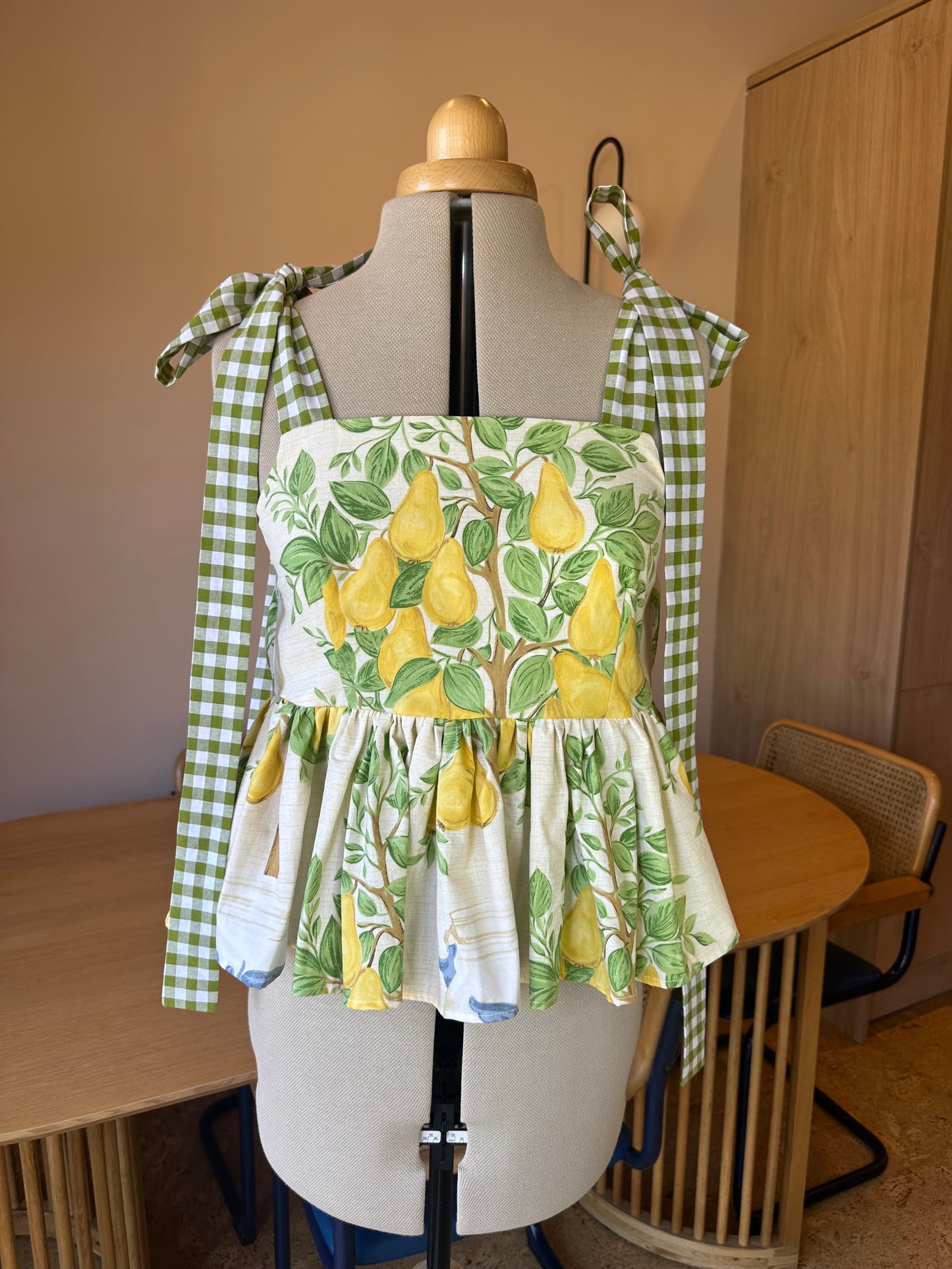 Pear Tree Etta Tie Strap Top Size 2 (UK 10-12)