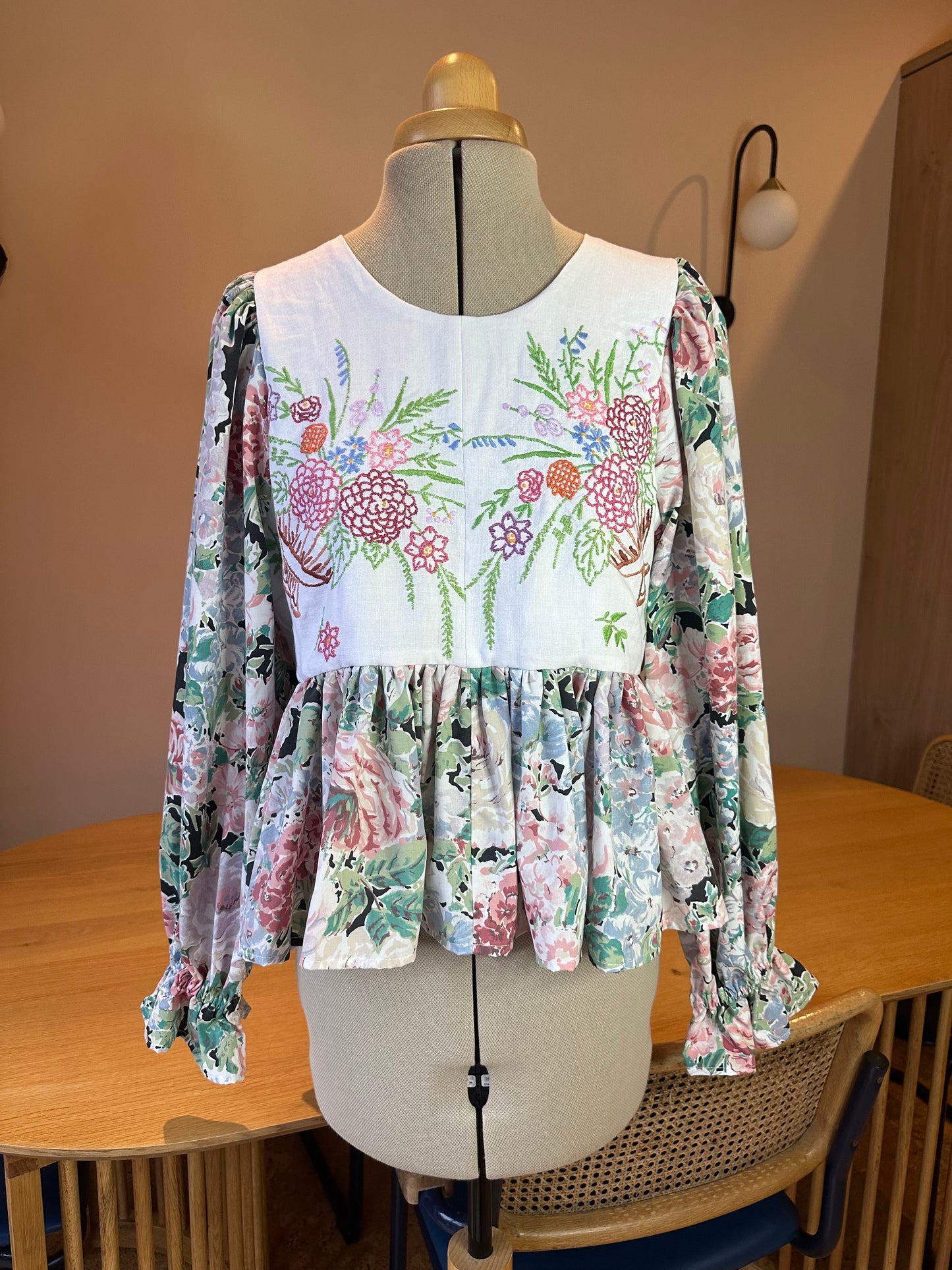SAMPLE SALE 50% Off - Embroidered Floral Carrie-Ann Top Size 1 (UK 6-8)