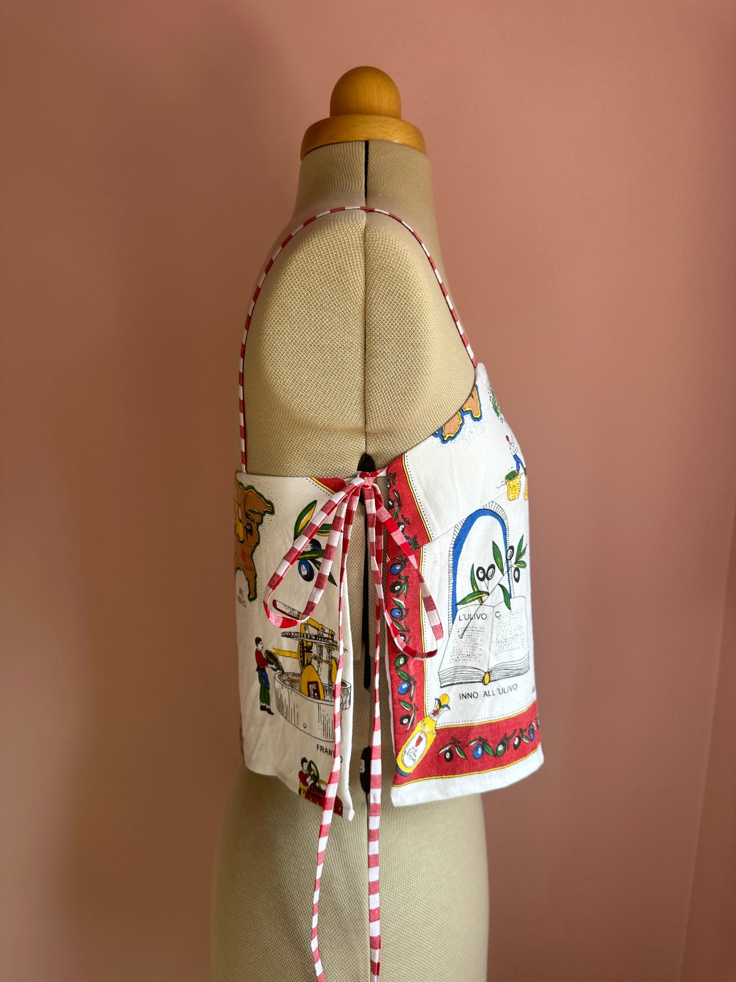 Italy Tea Towel May Tie Side Cami Size 1 (UK 6-8)