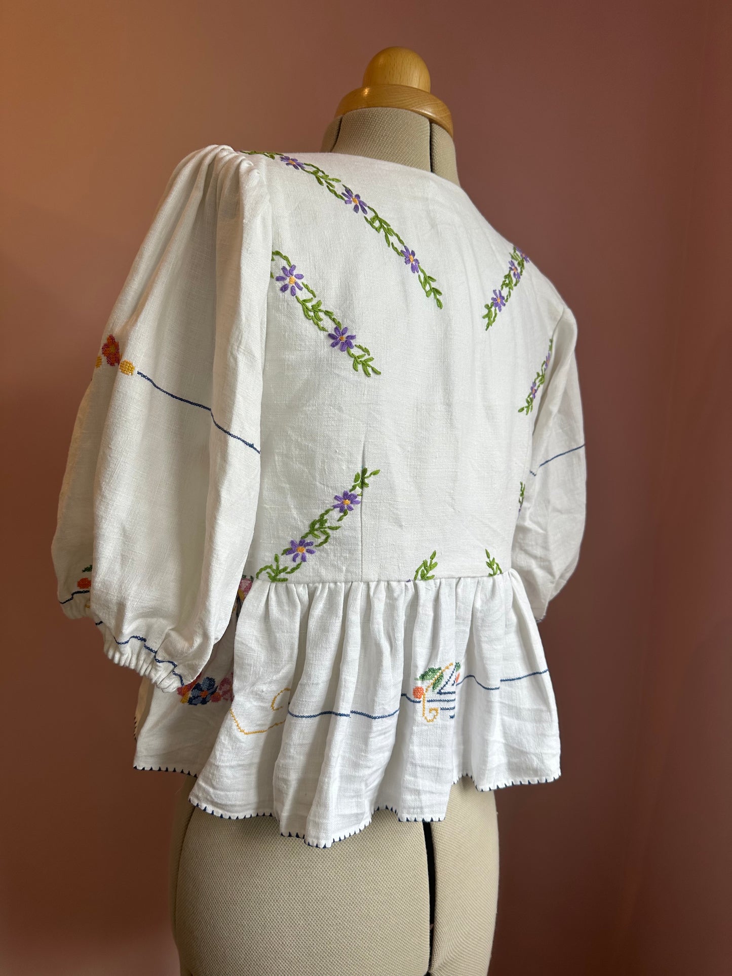 Bright Embroidered Tie Front Top Size 2 (UK 10-12)