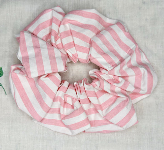 Pink Stripe Scrunchie