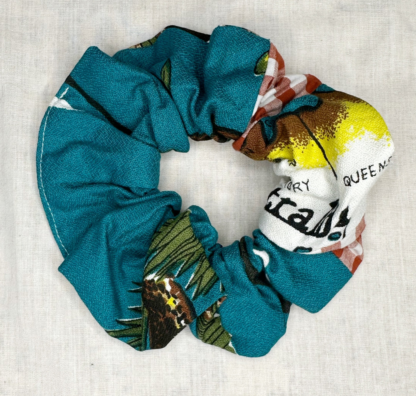 Tea Towel Map Scrunchie