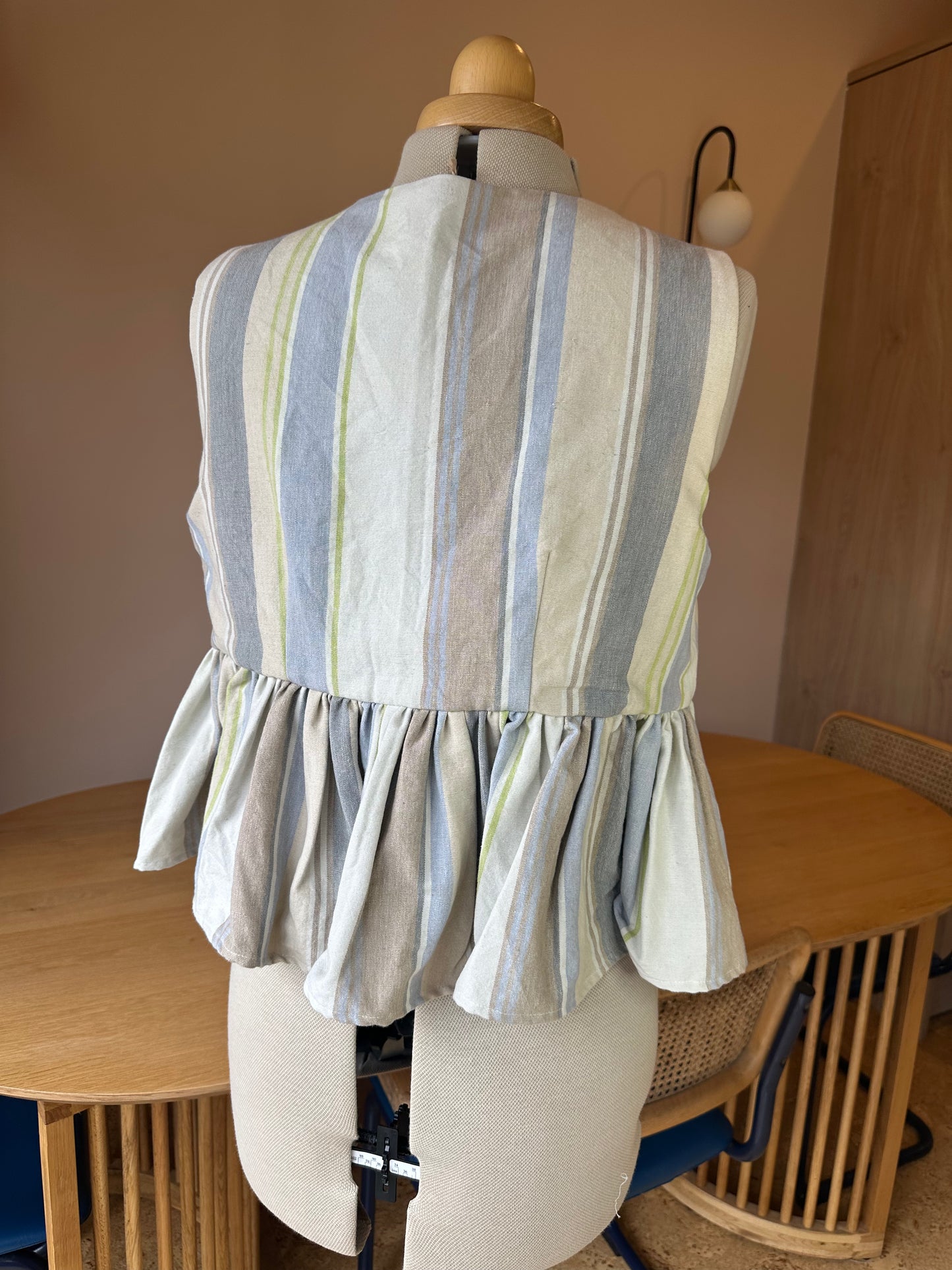 SAMPLE SALE 50% off - Striped Sleeveless Tie Front Top Size 3 (UK 14-16)