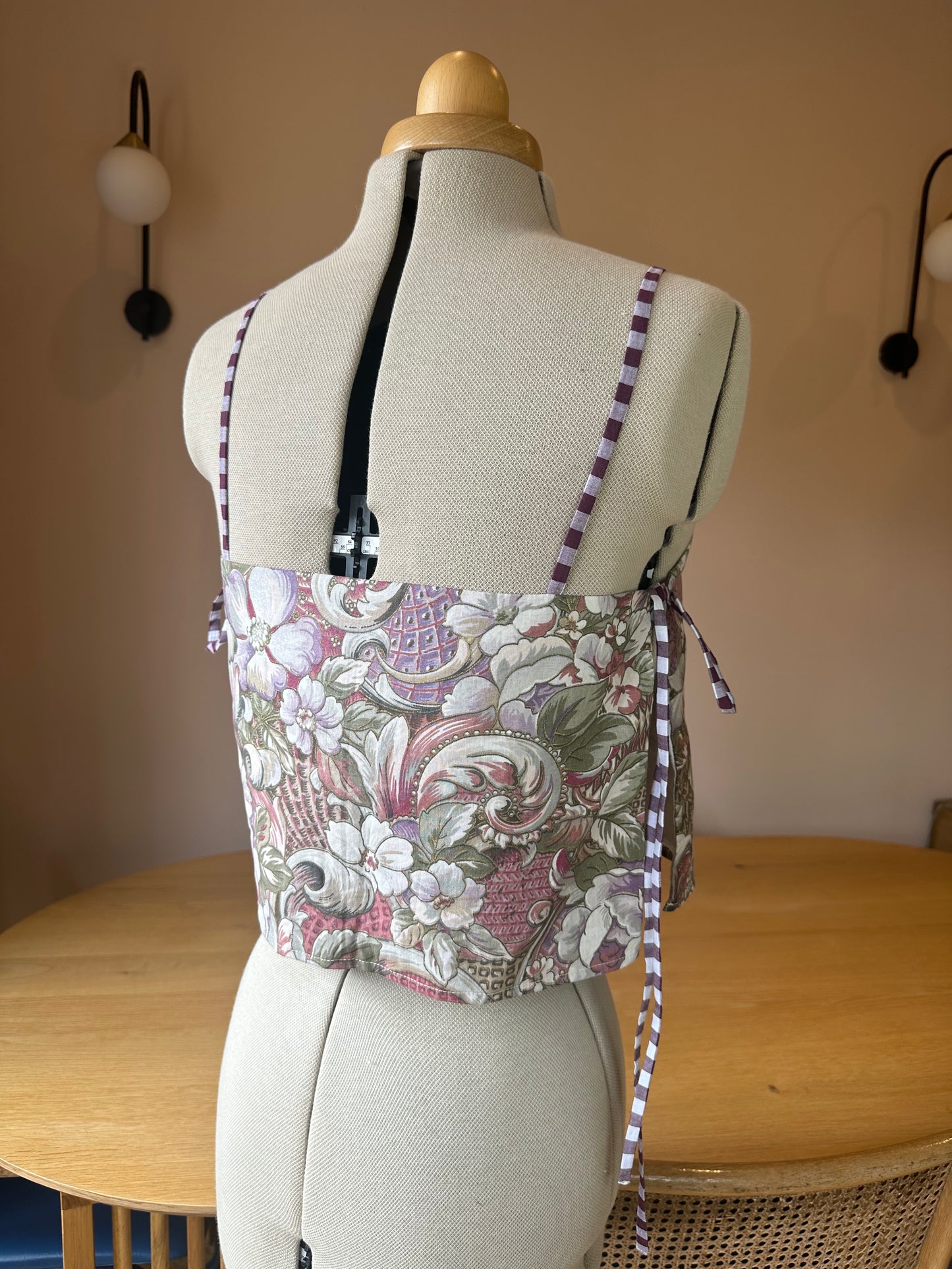 SAMPLE SALE 50% off - Purple Folk Print May Tie Side Cami Size 2 (UK 10-12)
